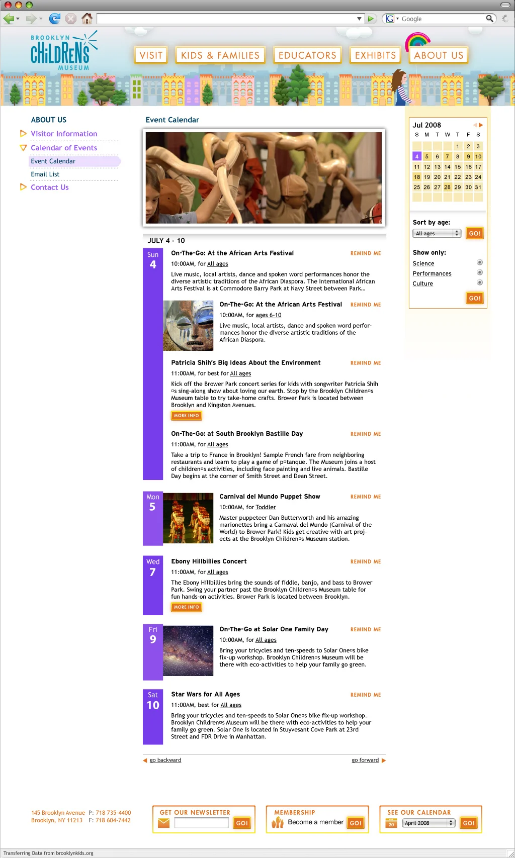 An example of a content page with the interior navigation.