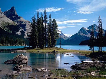 World famous Spirit Island, Jasper National Park.