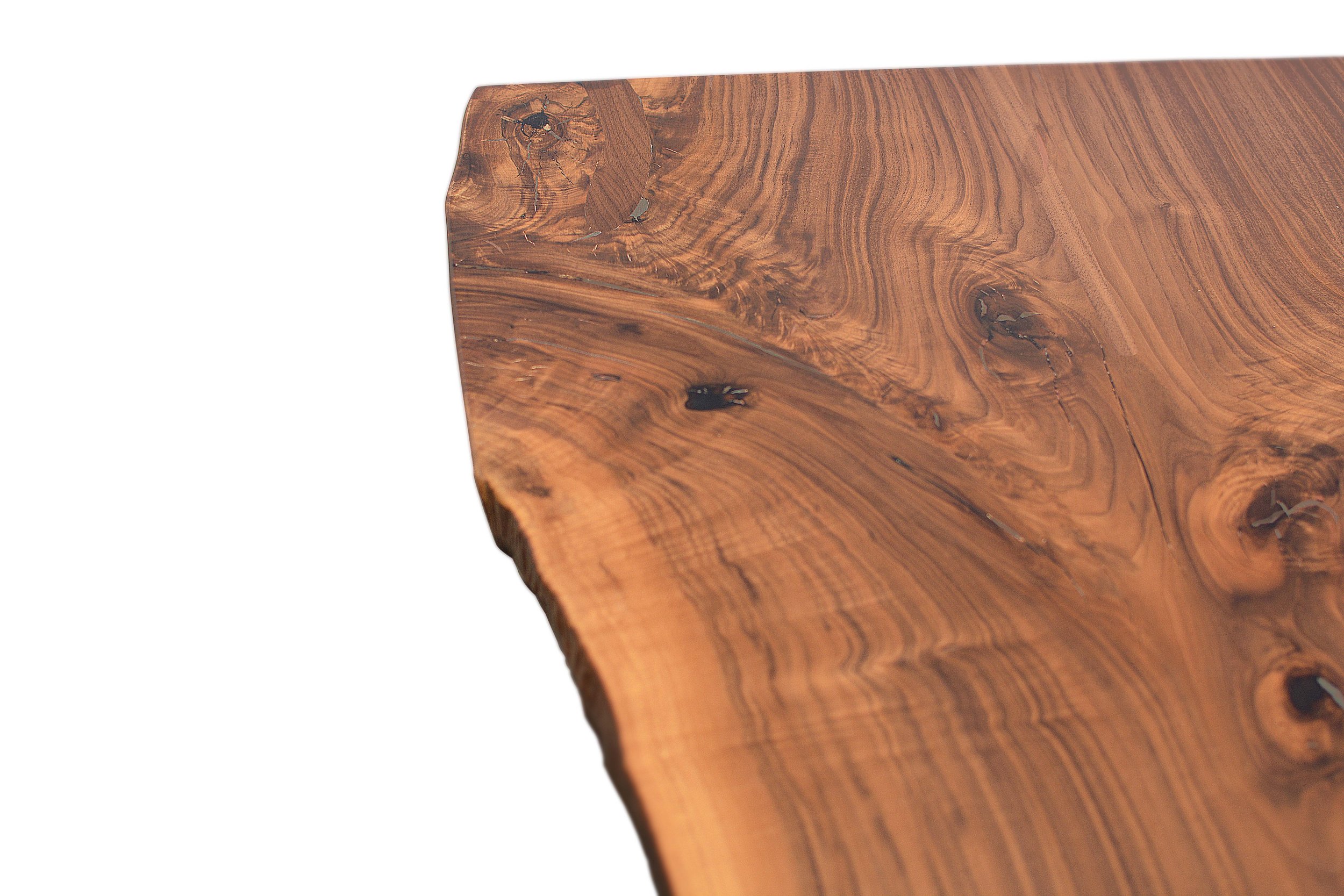 Etz & Steel Hermes Live Edge Walnut Table Close Up 8.JPG