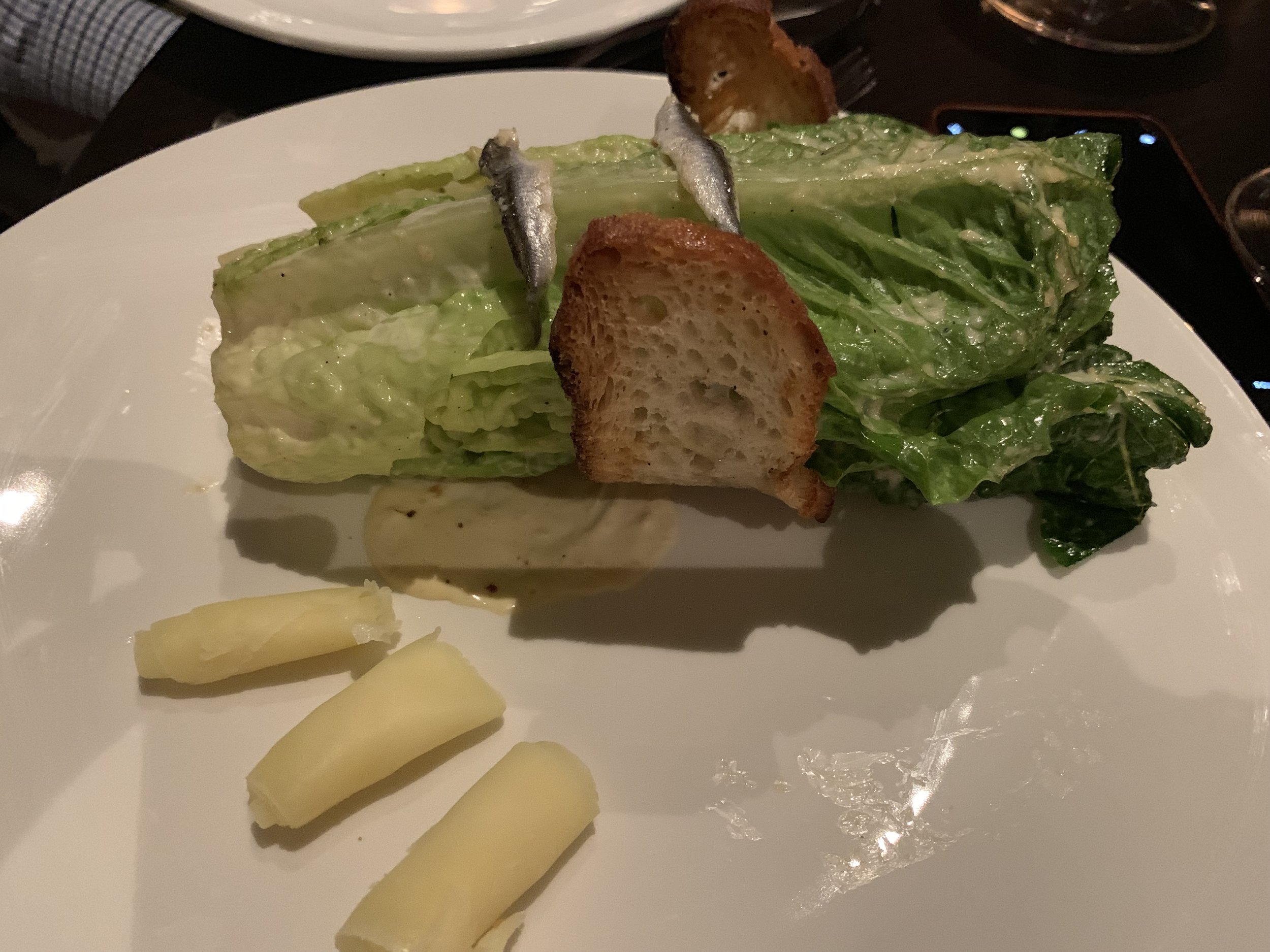 Roasted bone marrow and salad - Boston Chops Restaurant - Downtown Crossing