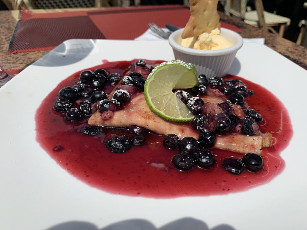 Lemon blueberry dessert crepe, C'est La Vie Restaurant, Laguna Beach, CA