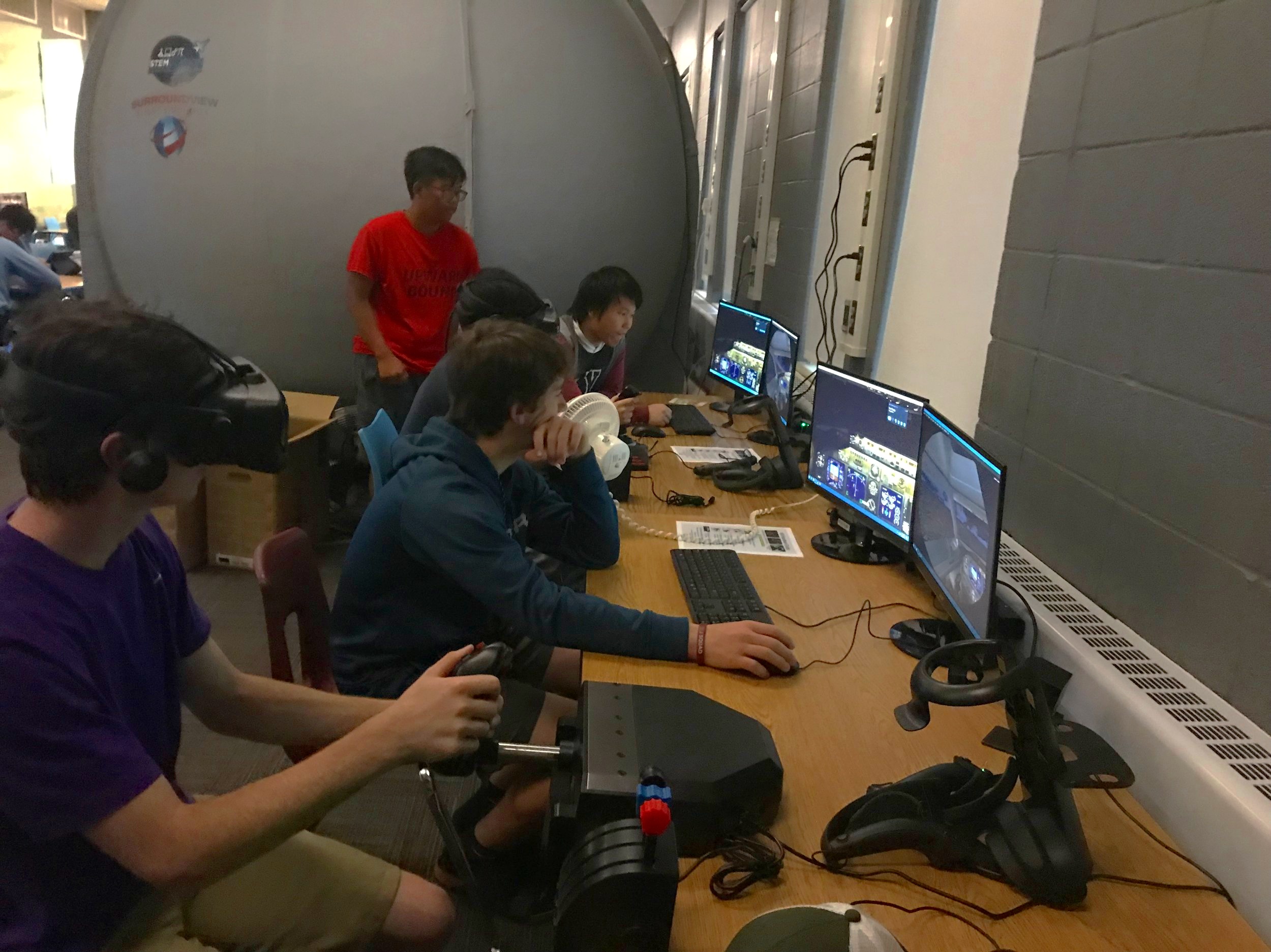Students using LinkLab VR stations. 2019