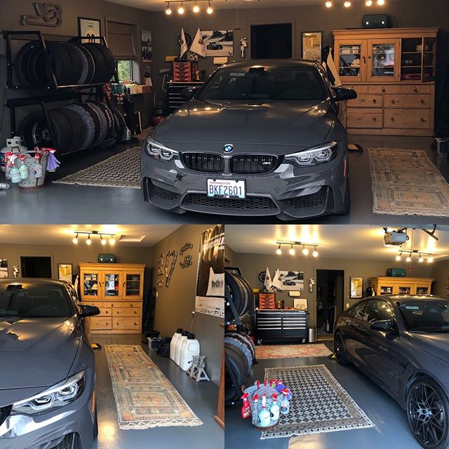 This was the week my garage finally became the room it was meant to be! Floors painted- Rugs from Turkey arrived (very vintage) A big antique Dutch pine (found at a #roomtomove estate sale three weeks ago)- I still will stencil the floors this summer