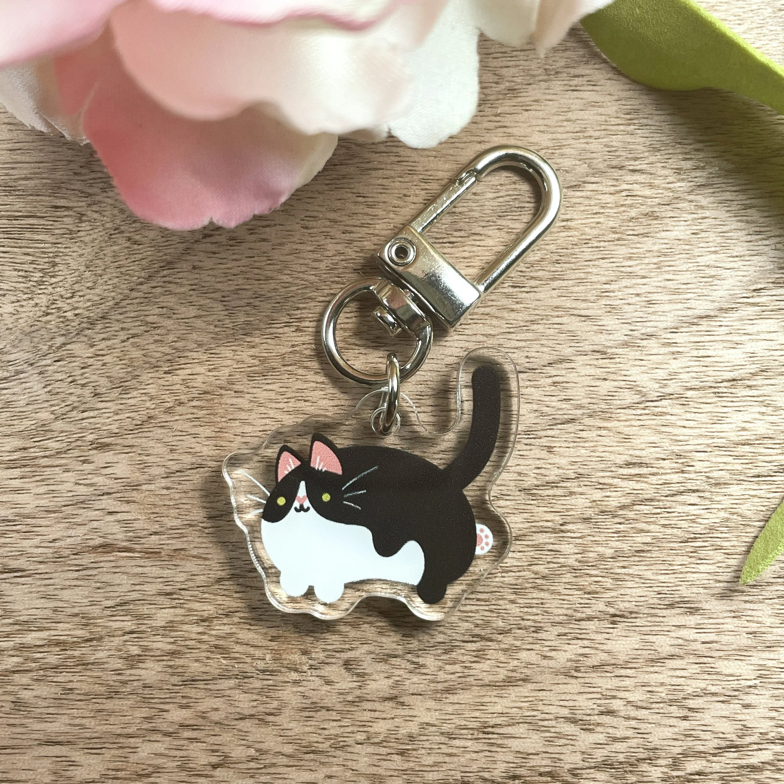 Tuxedo Cat Acrylic Keychain