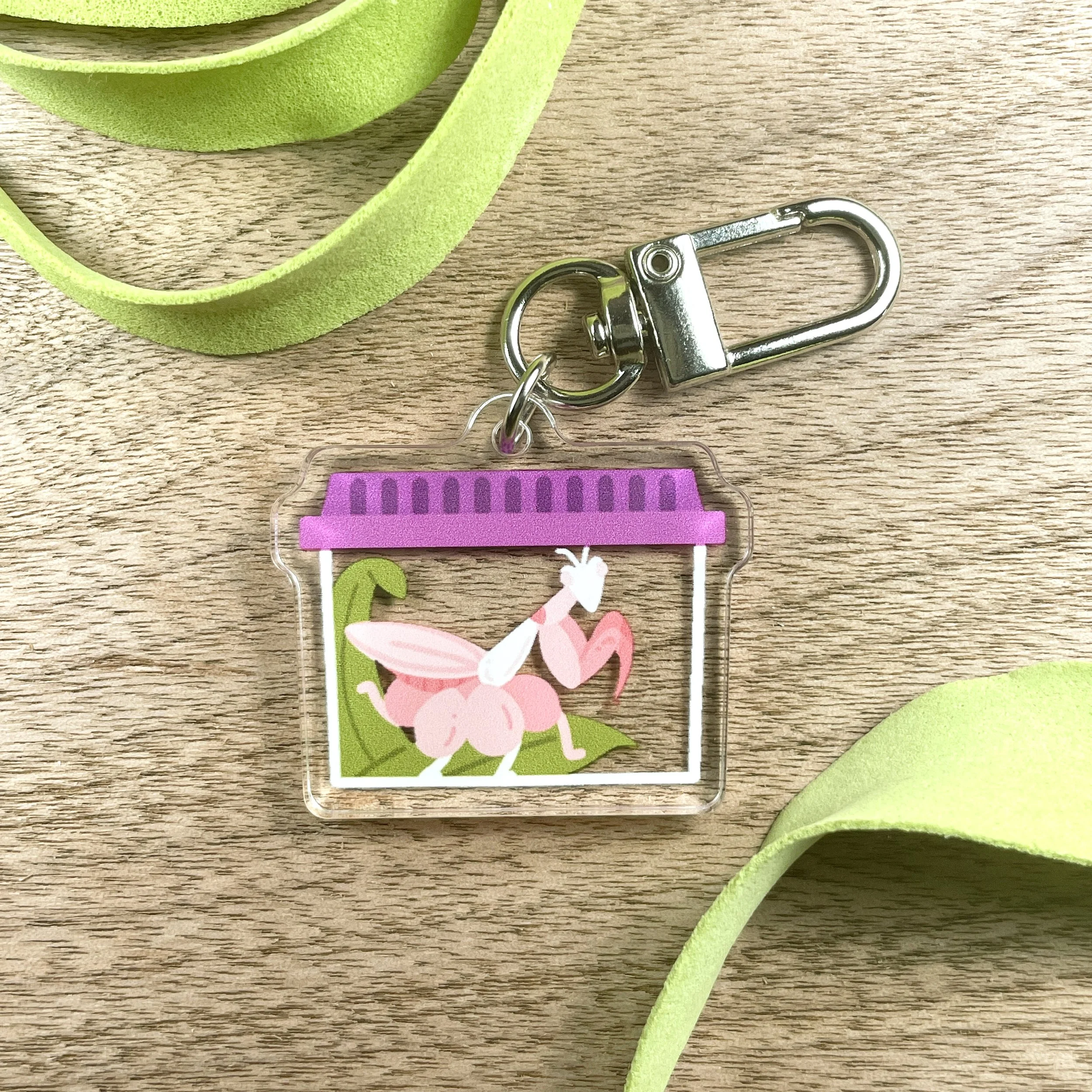 Orchid Mantis Acrylic Keychain