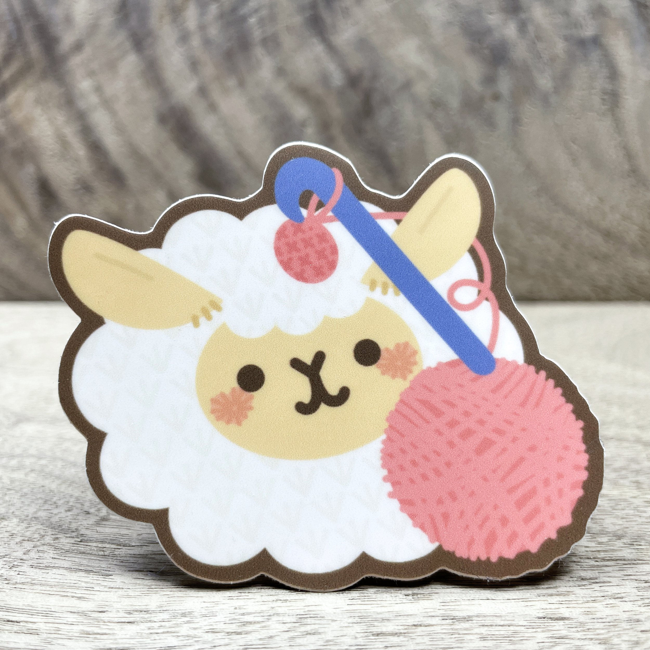 Sheep Crocheting Vinyl Sticker