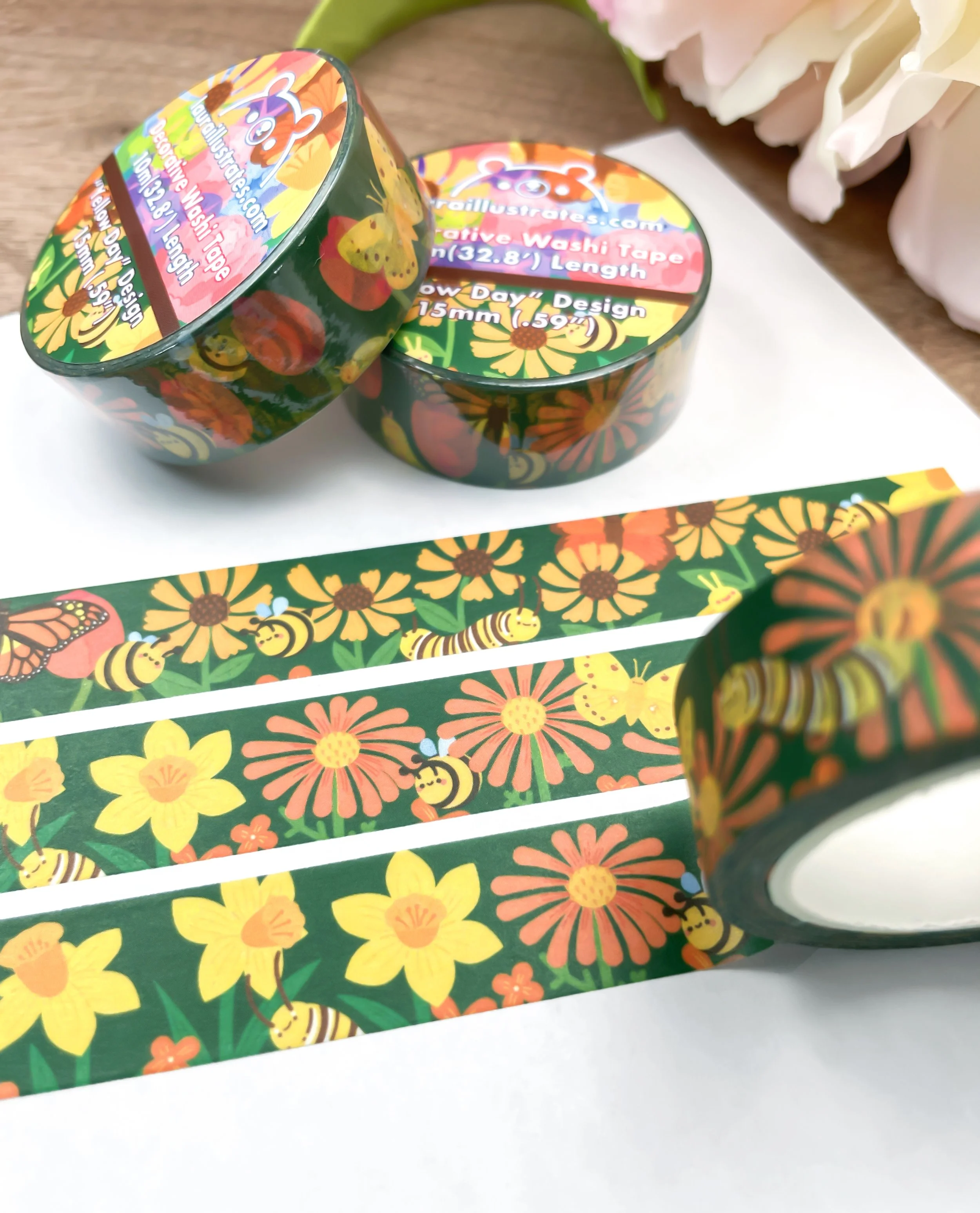 Yellow Day Floral Washi Tape