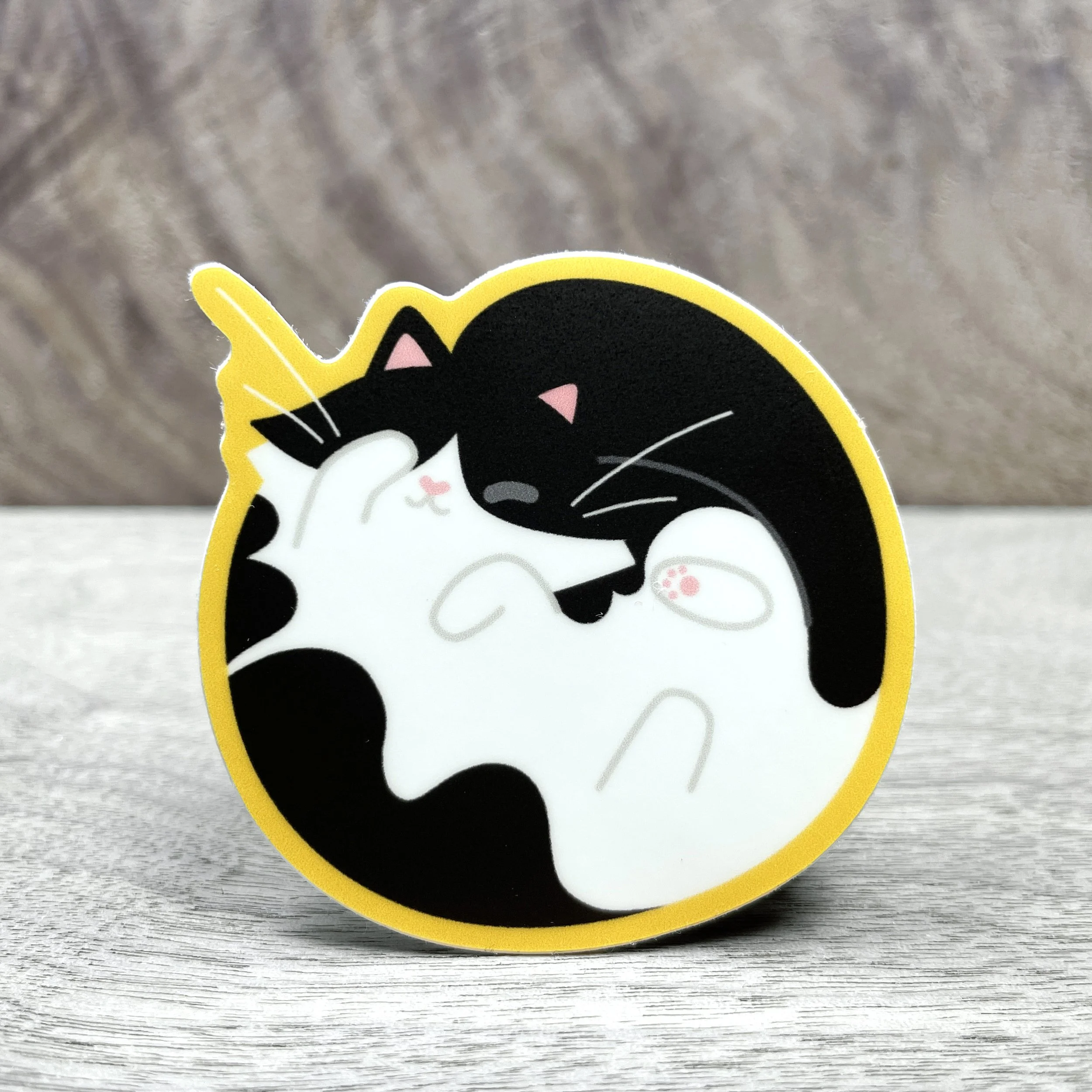 Cat Curled Up Vinyl Sticker