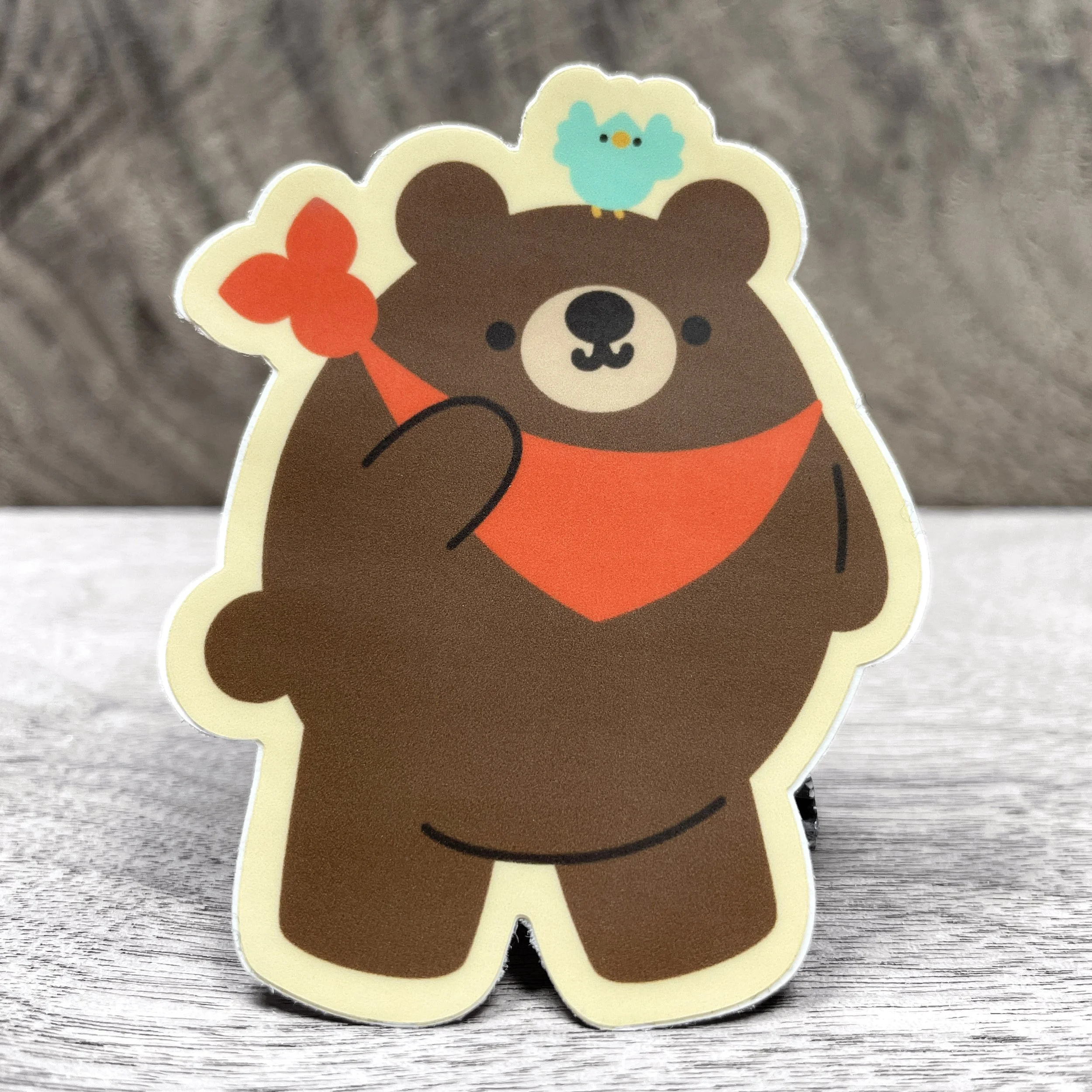 Camping Bear Vinyl Sticker