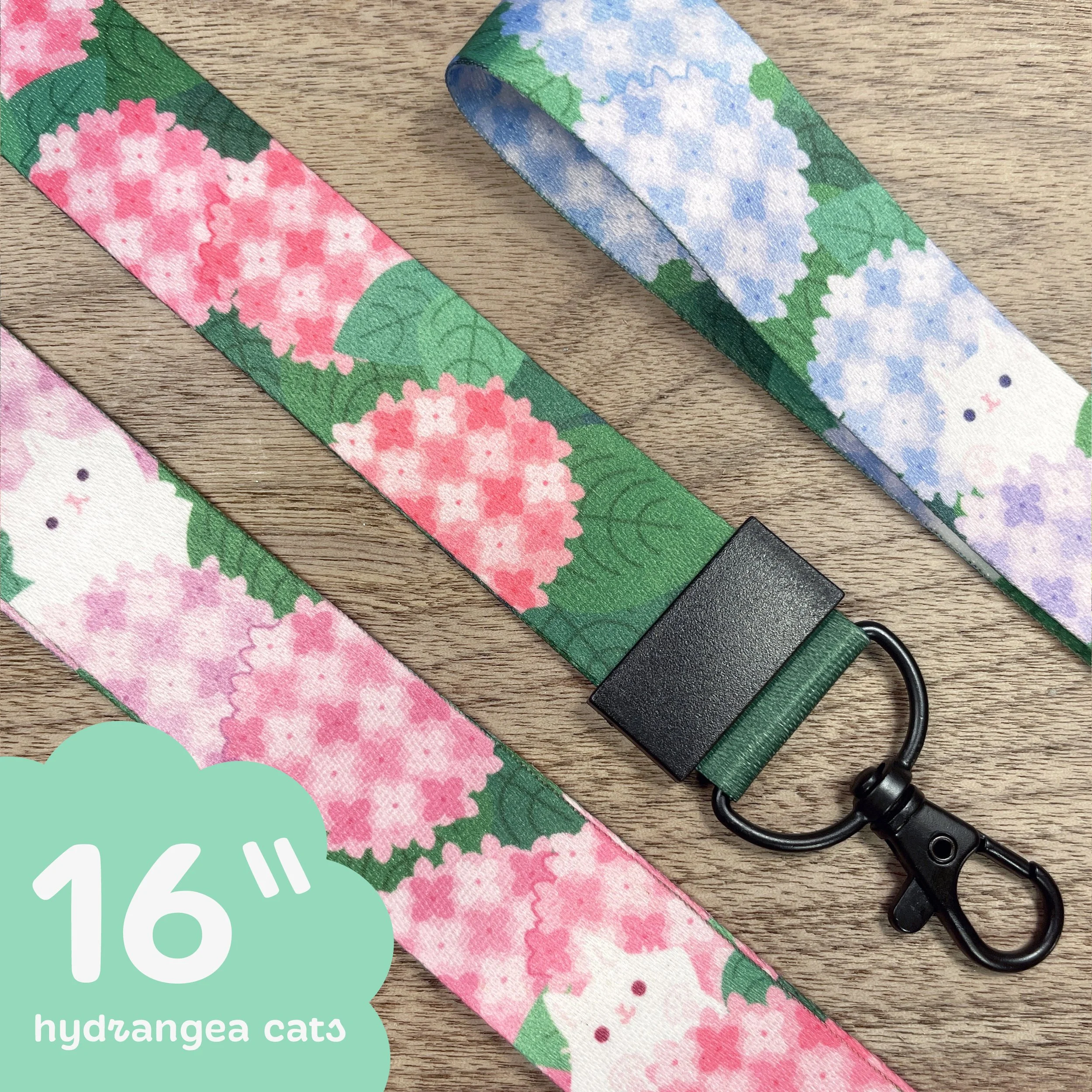 Hydrangea Cat Lanyard
