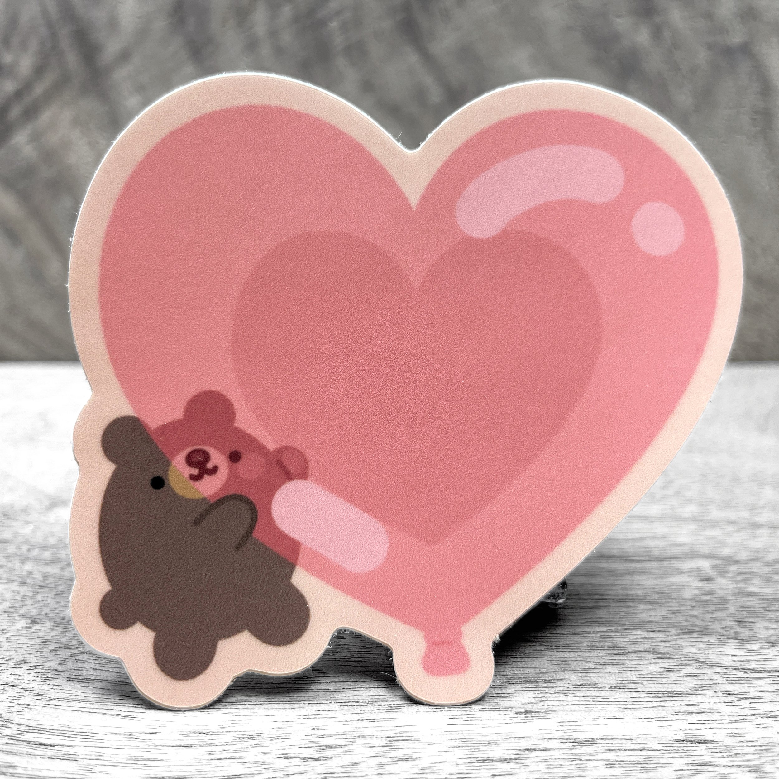 Heart Balloon Bear Vinyl Sticker