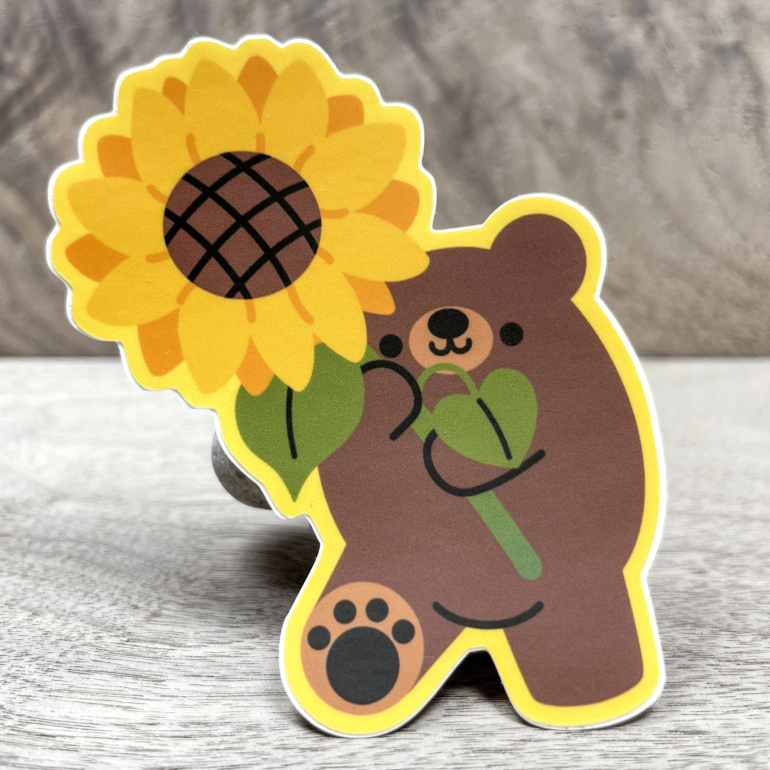 Sunflower Bear Vinyl Sticker