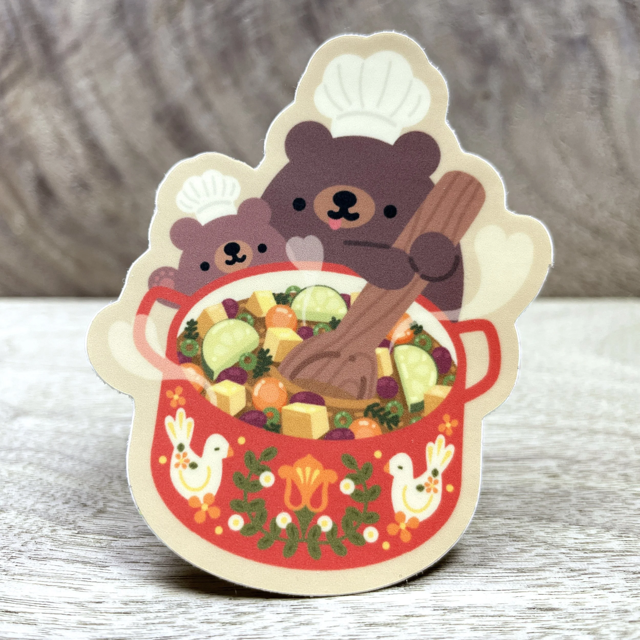 Soup Bear Vinyl Sticker