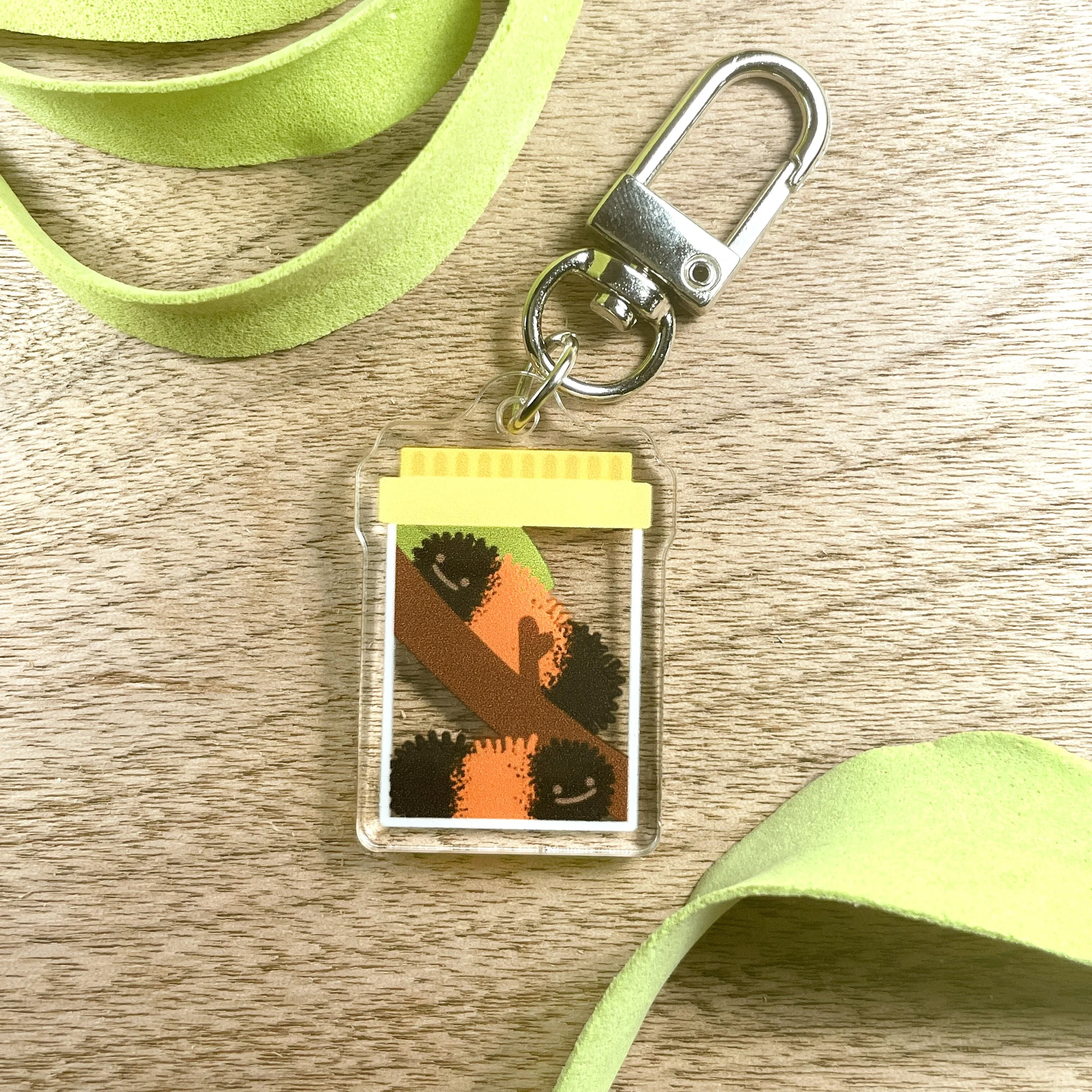 Woolly Bear Acrylic Keychain