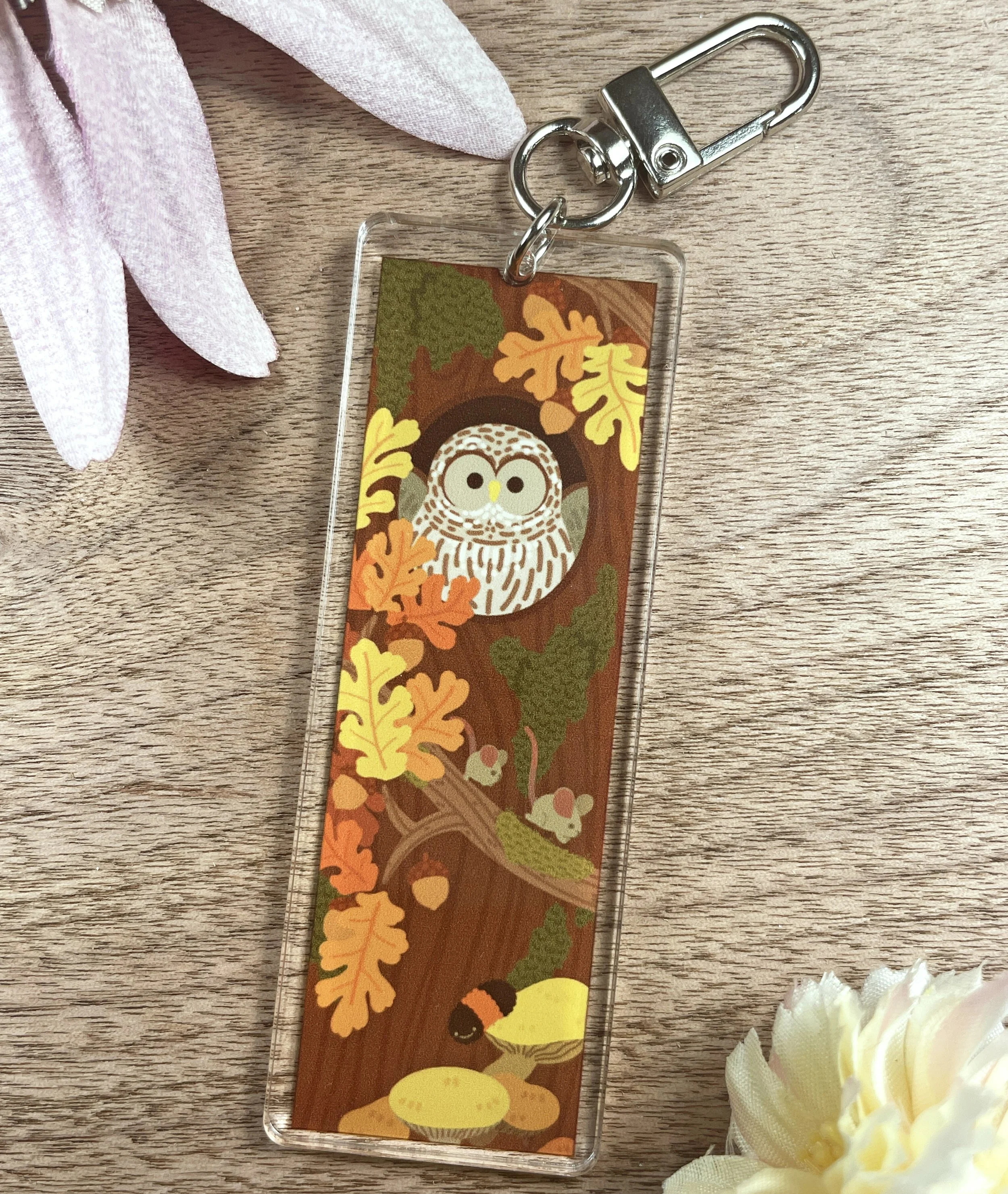 Barred Owl Acrylic Keychain