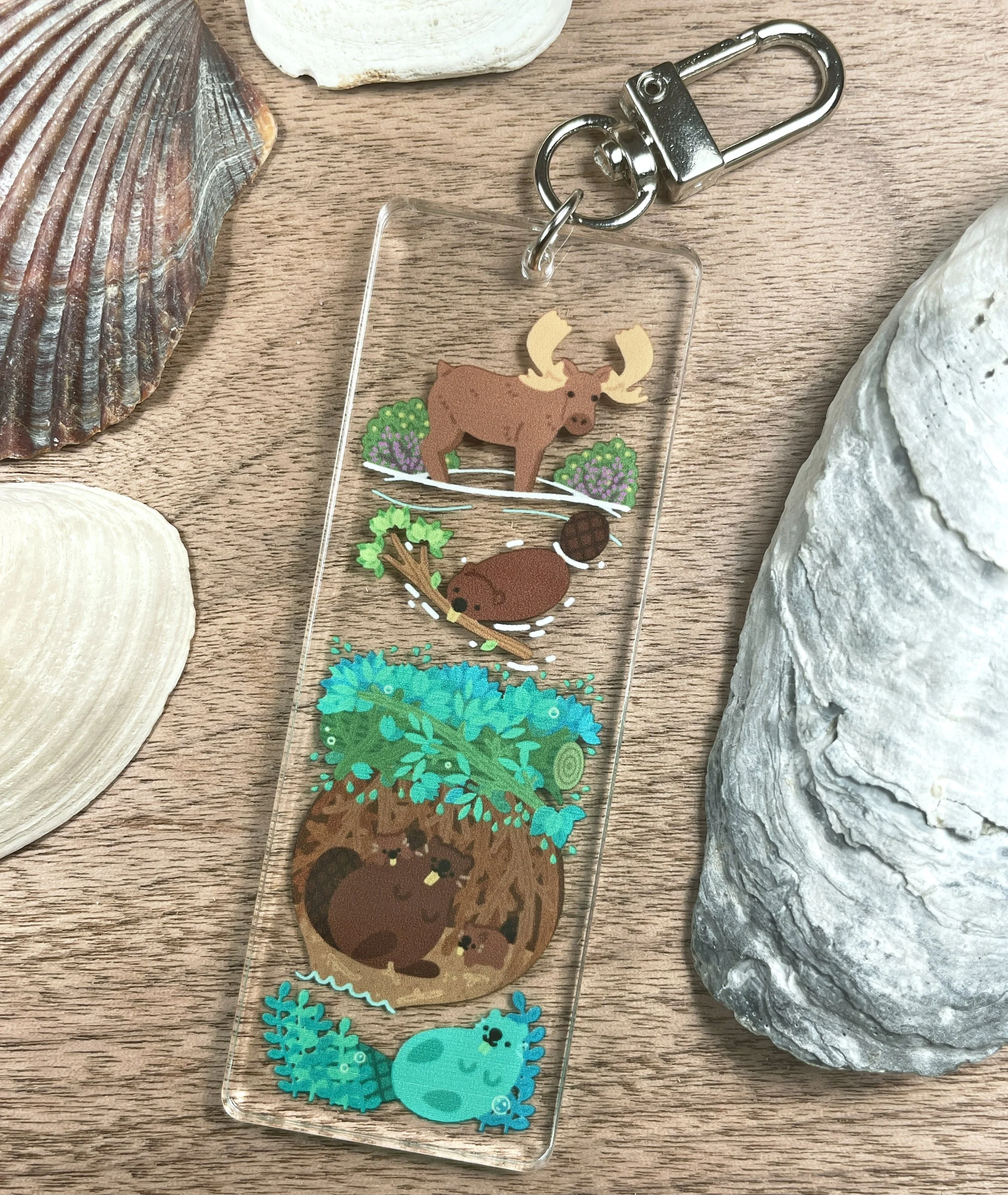 North American Beaver Acrylic Keychain