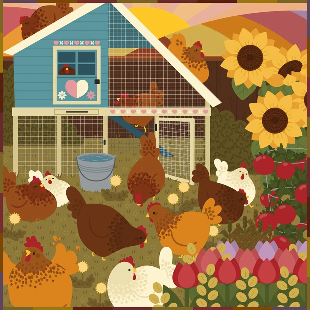 Backyard Chickens 8x8 Matte Print