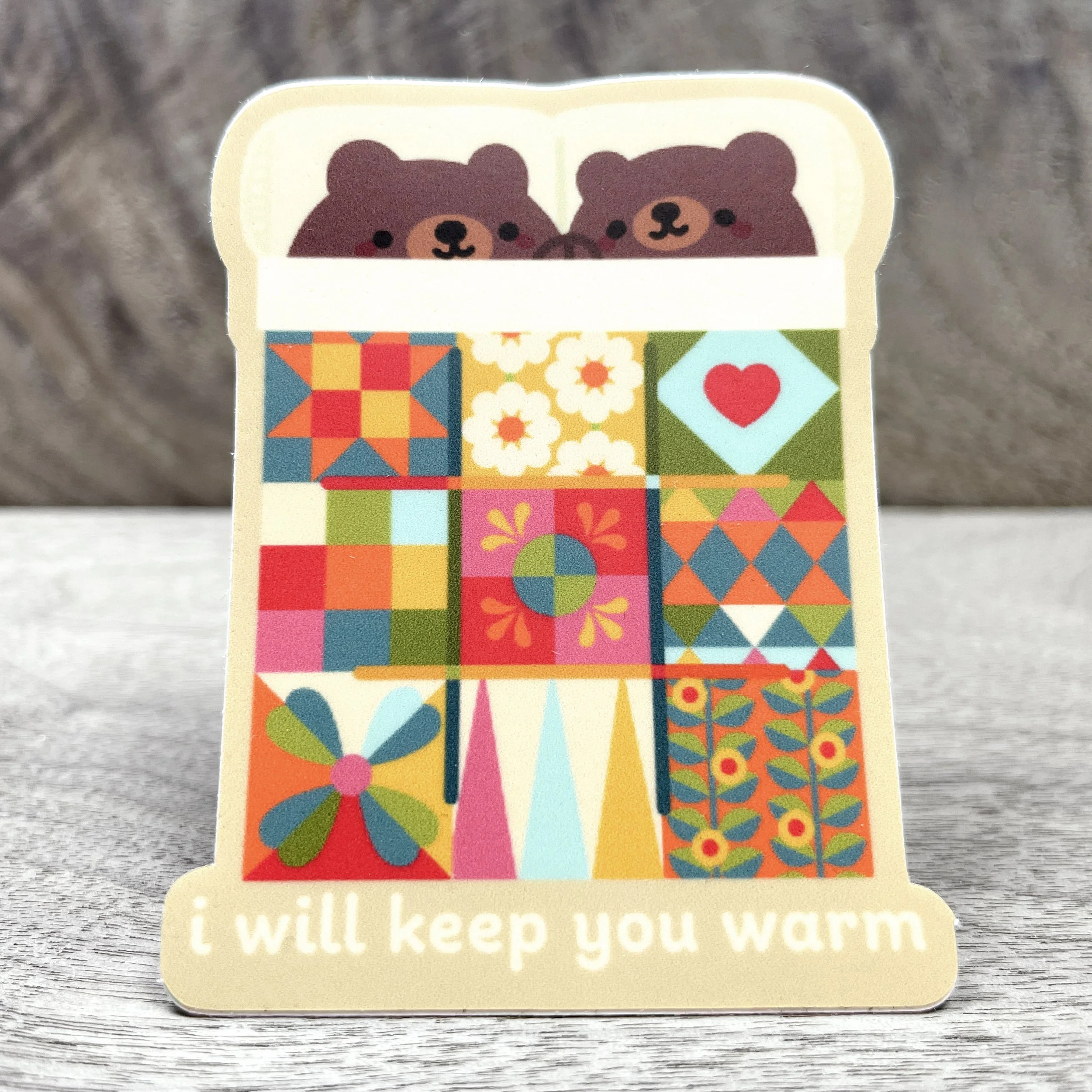 Quilt Bears Vinyl Sticker