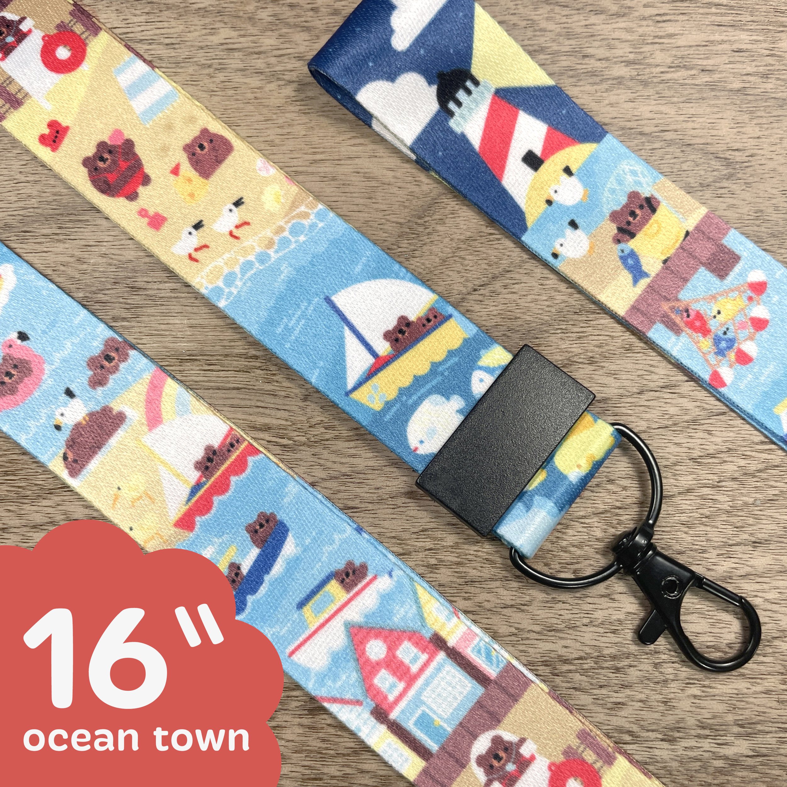 Ocean and Beach Bear Lanyard