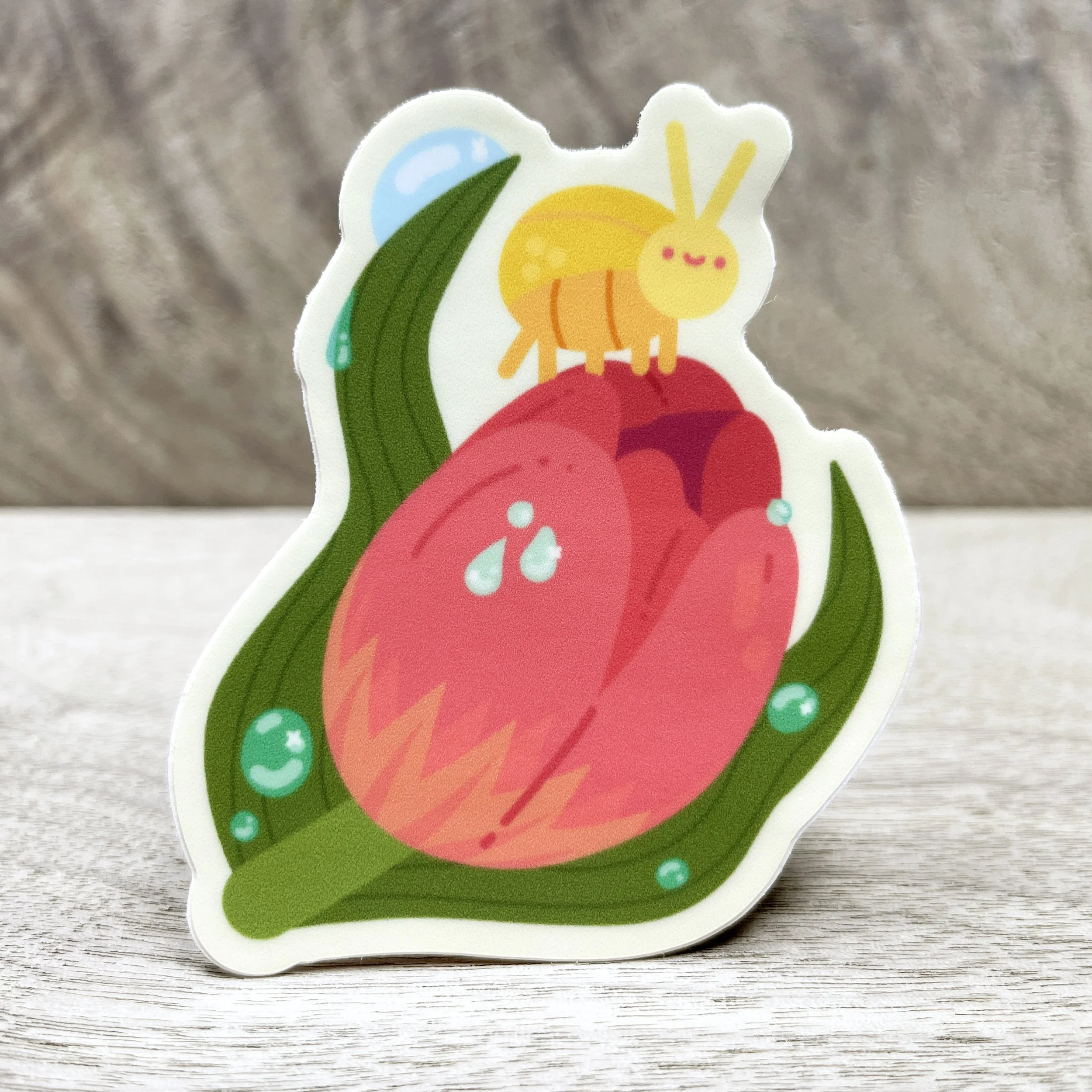 Bug on Tulip Vinyl Sticker