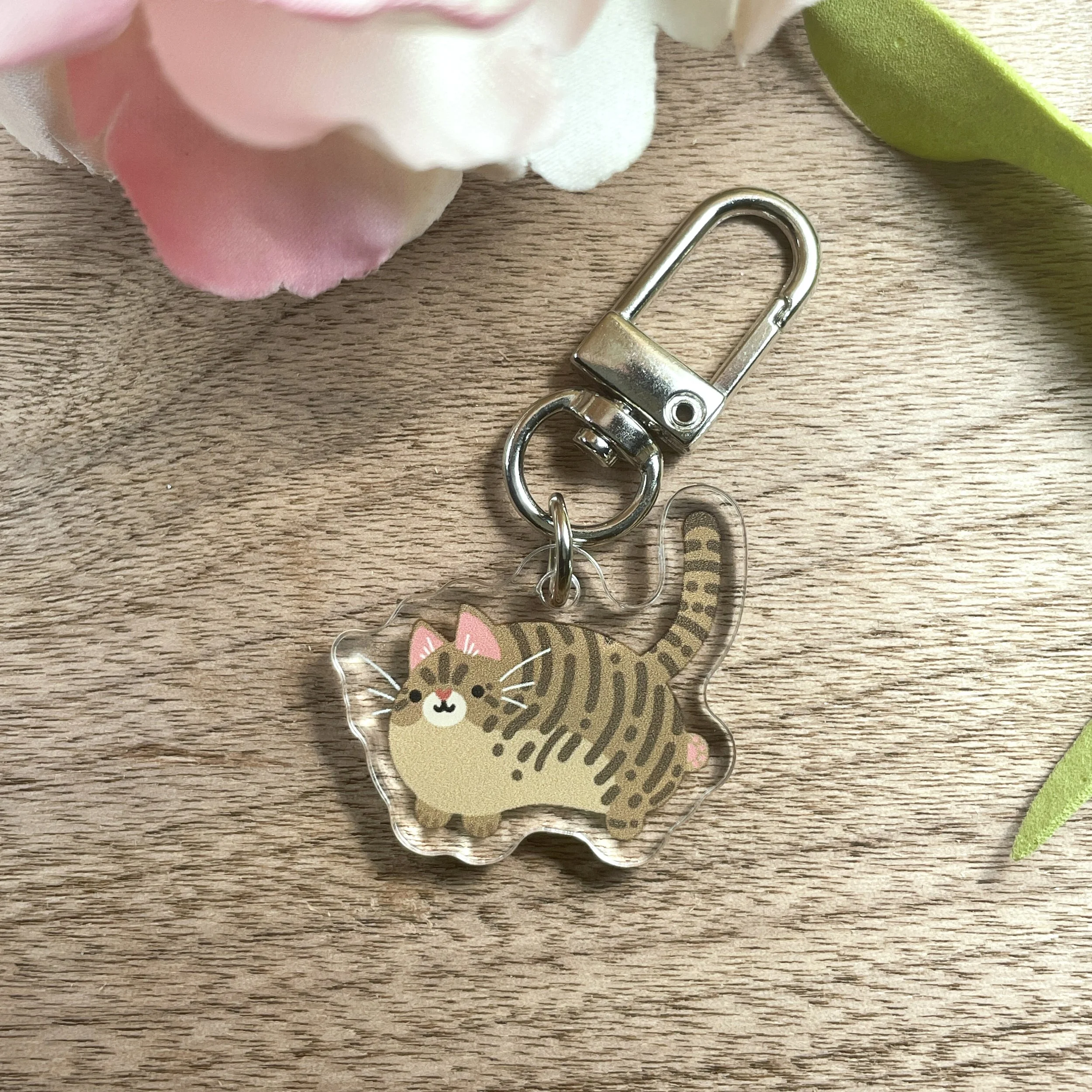 Brown Tabby Acrylic Charm