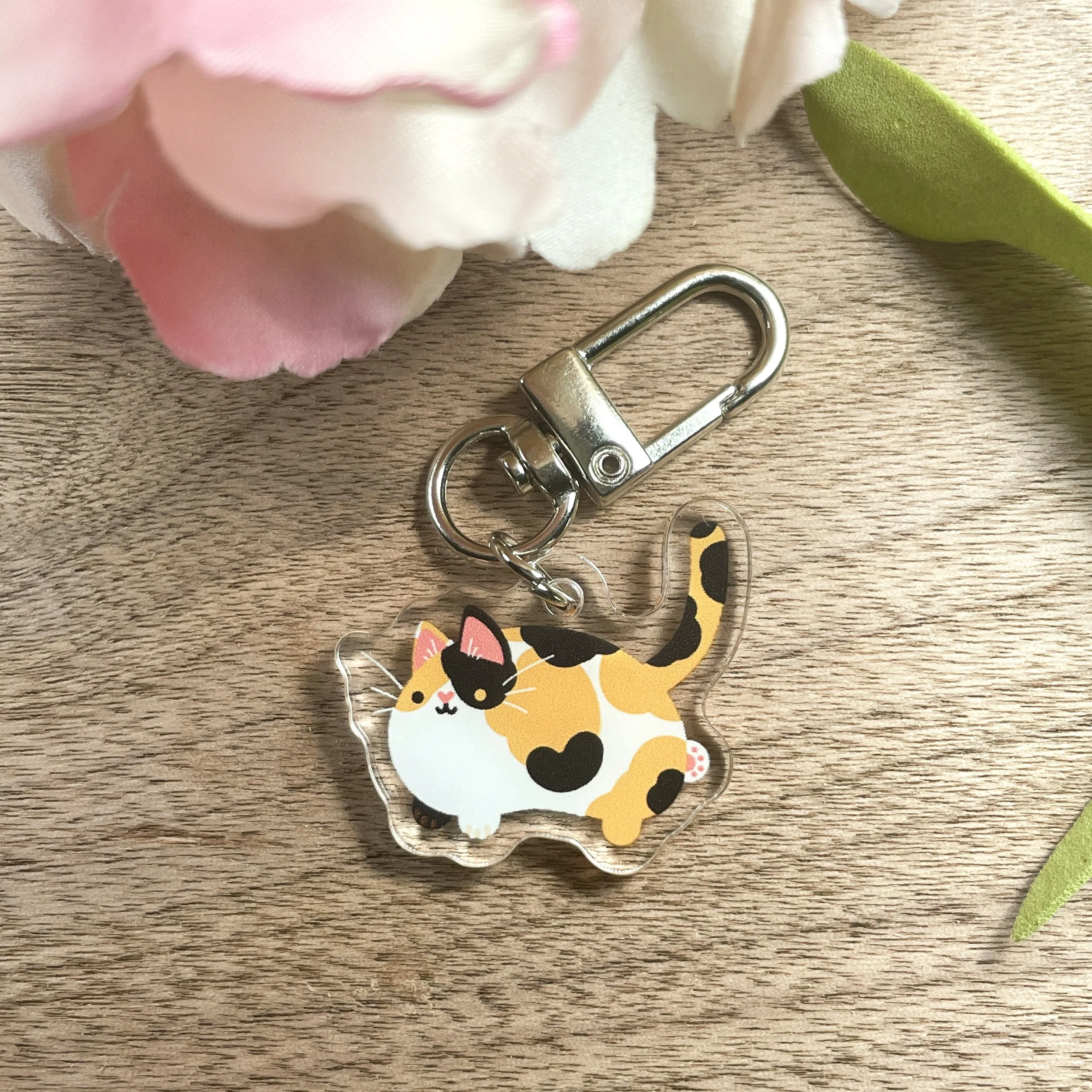 Calico Cat Acrylic Keychain