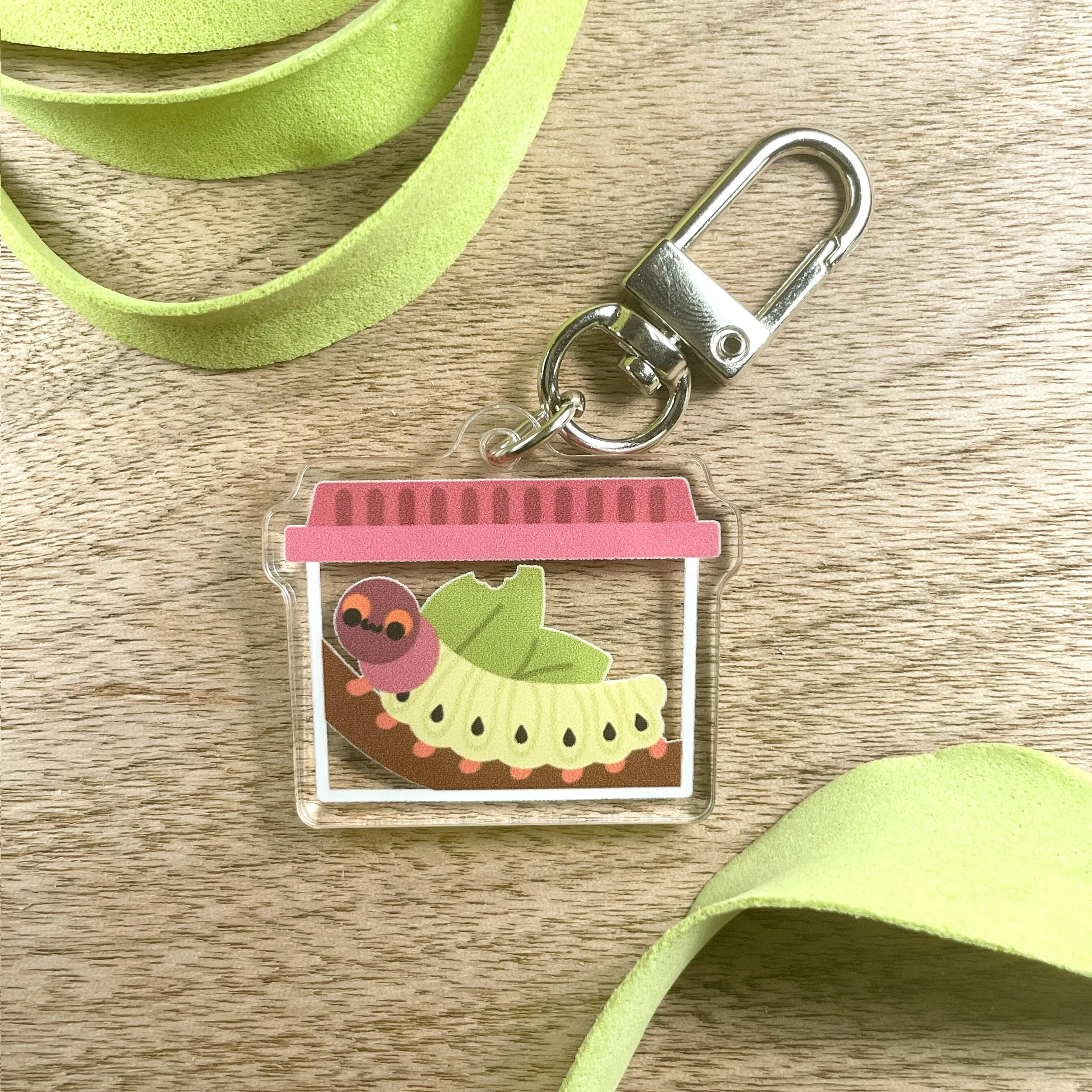 Caterpillar Acrylic Keychain