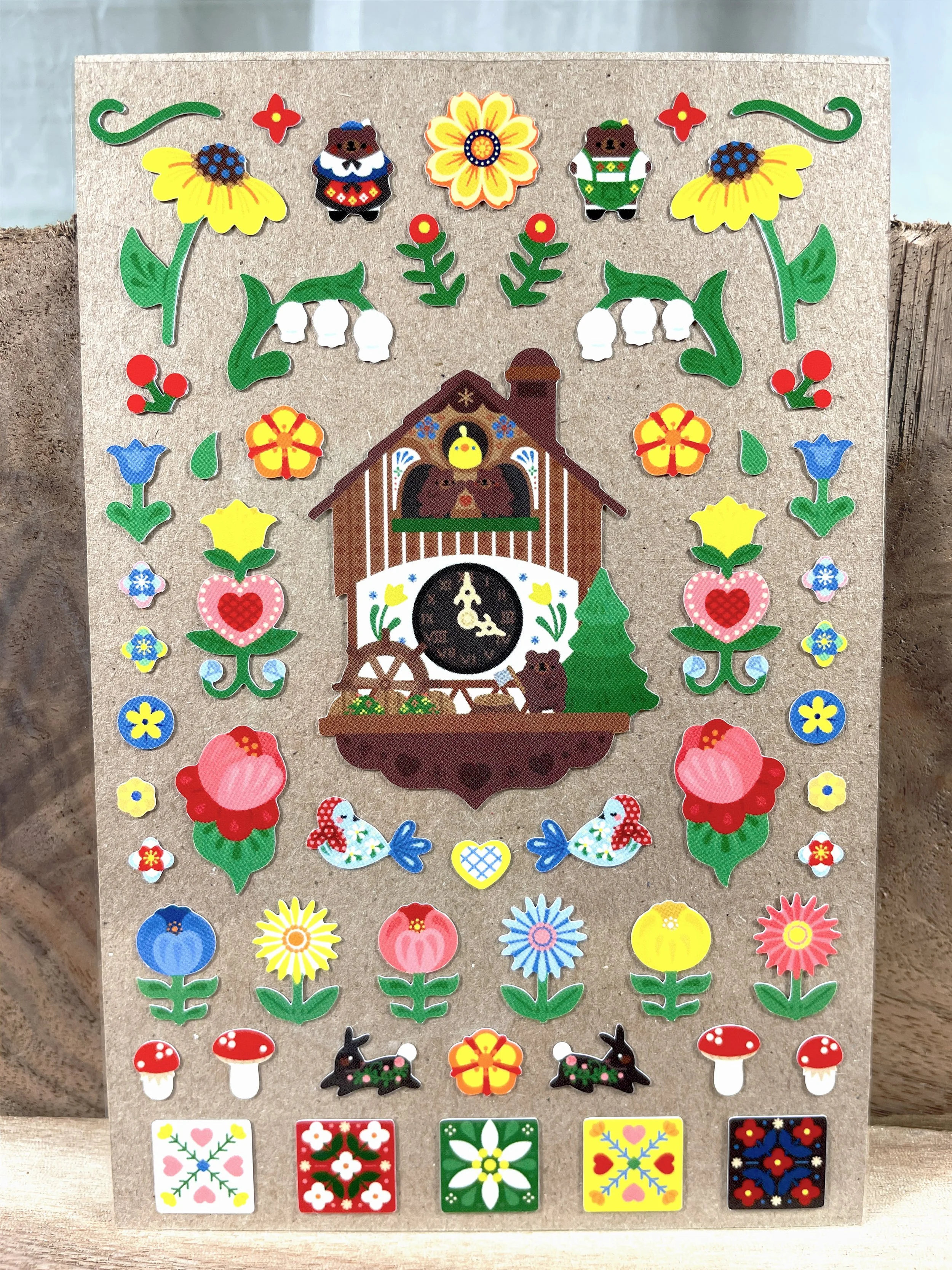 Double Bavarian Folk Art Sticker Sheet