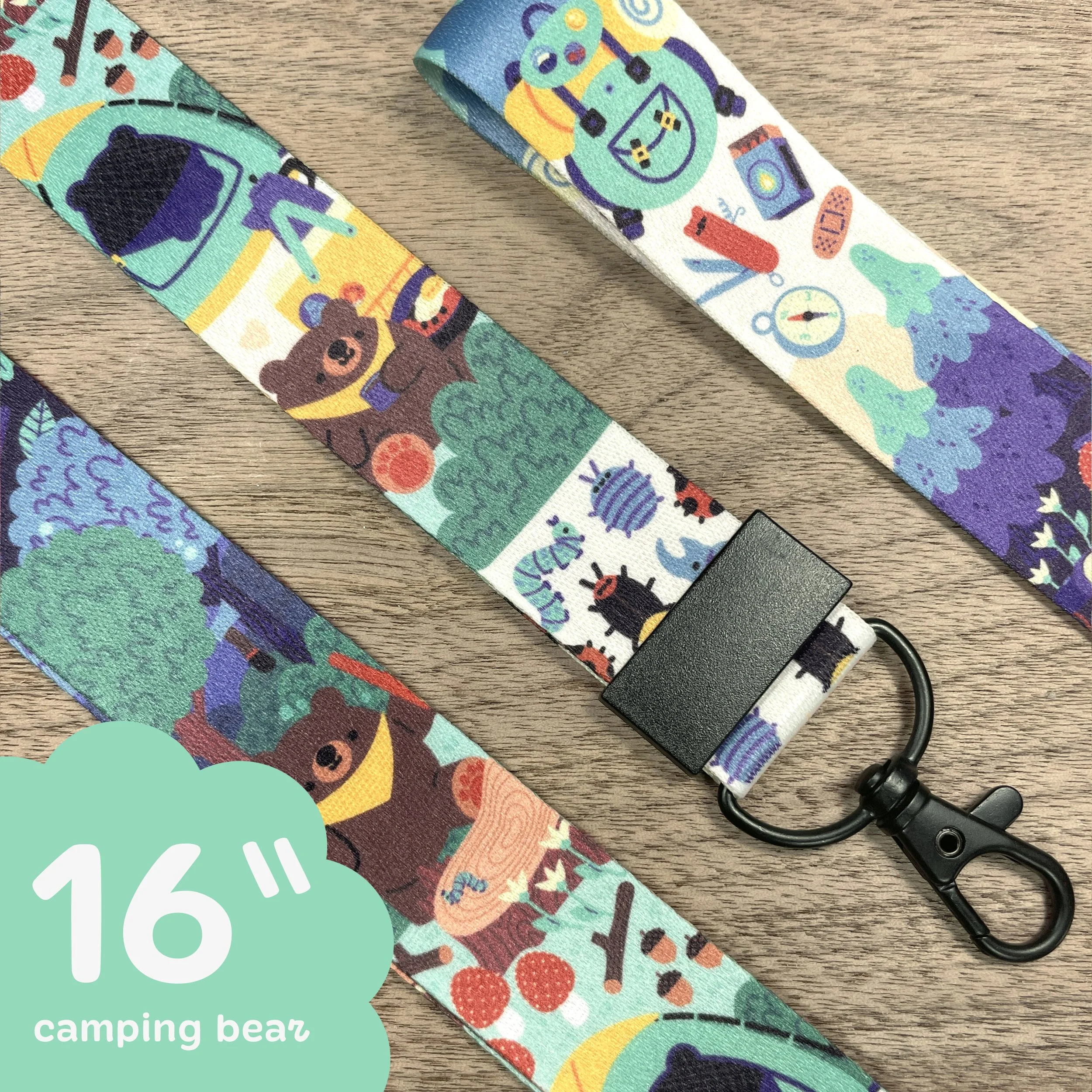 Camping Bear Lanyard