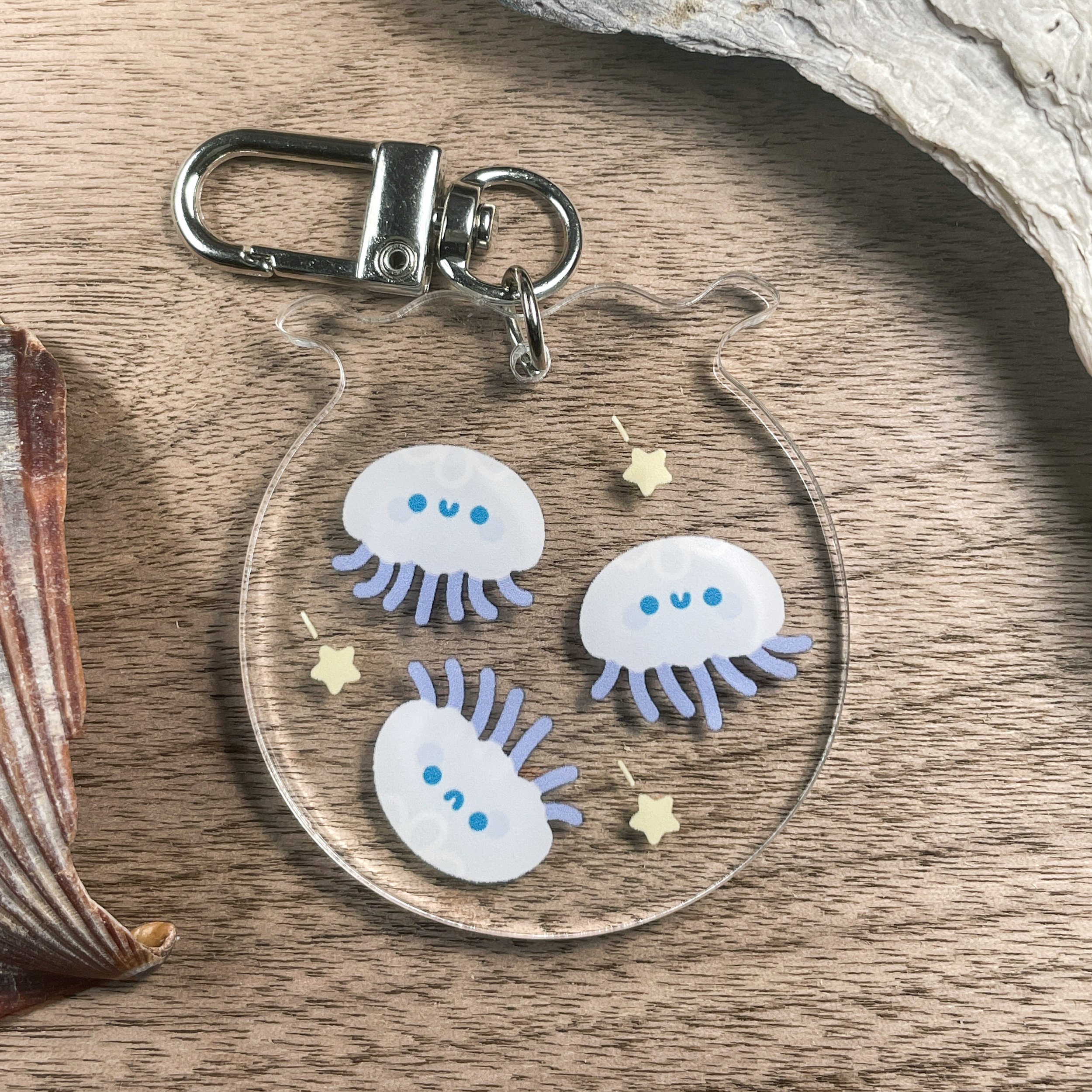 Moon Jellyfish Acrylic Keychain