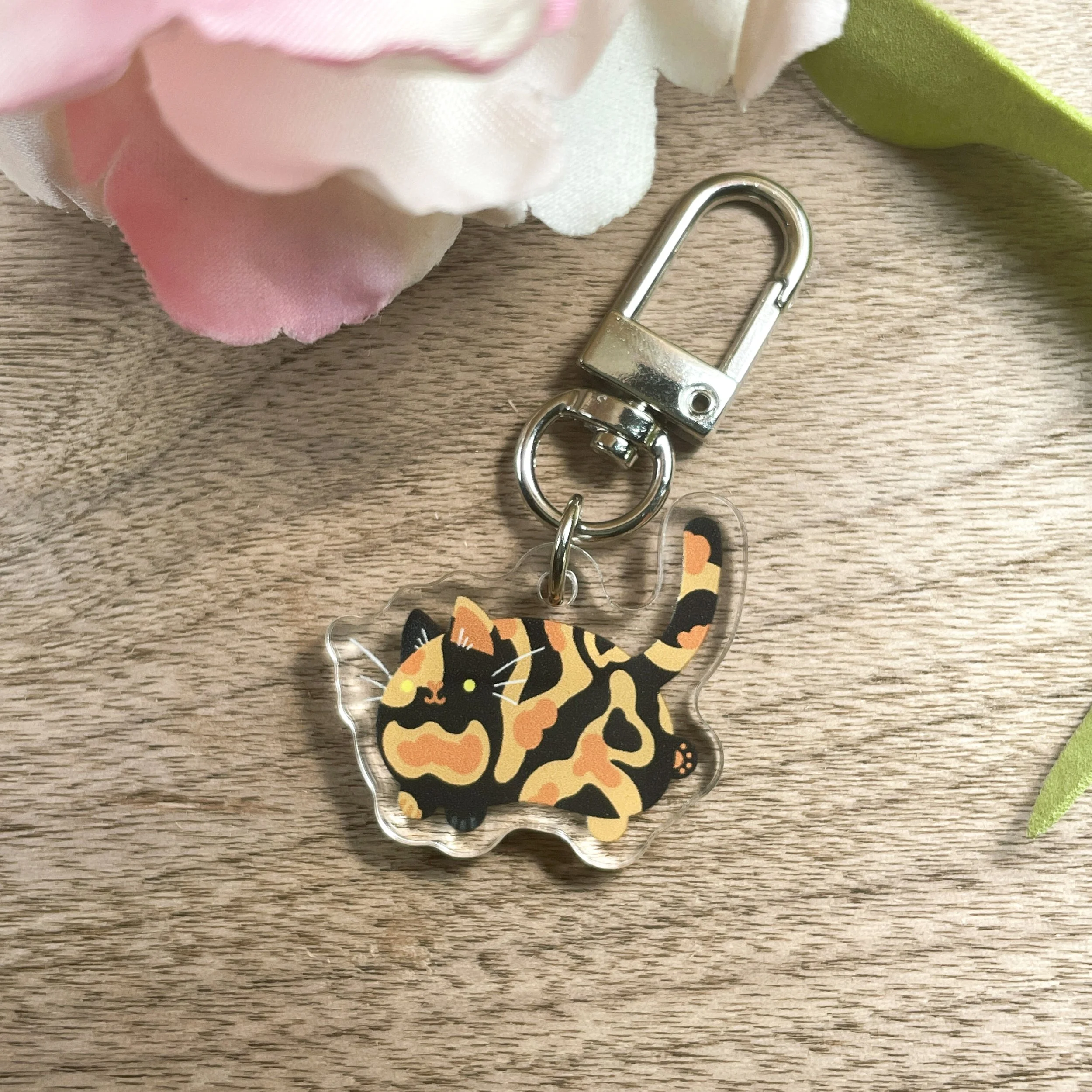 Tortoise Shell Cat Acrylic Keychain