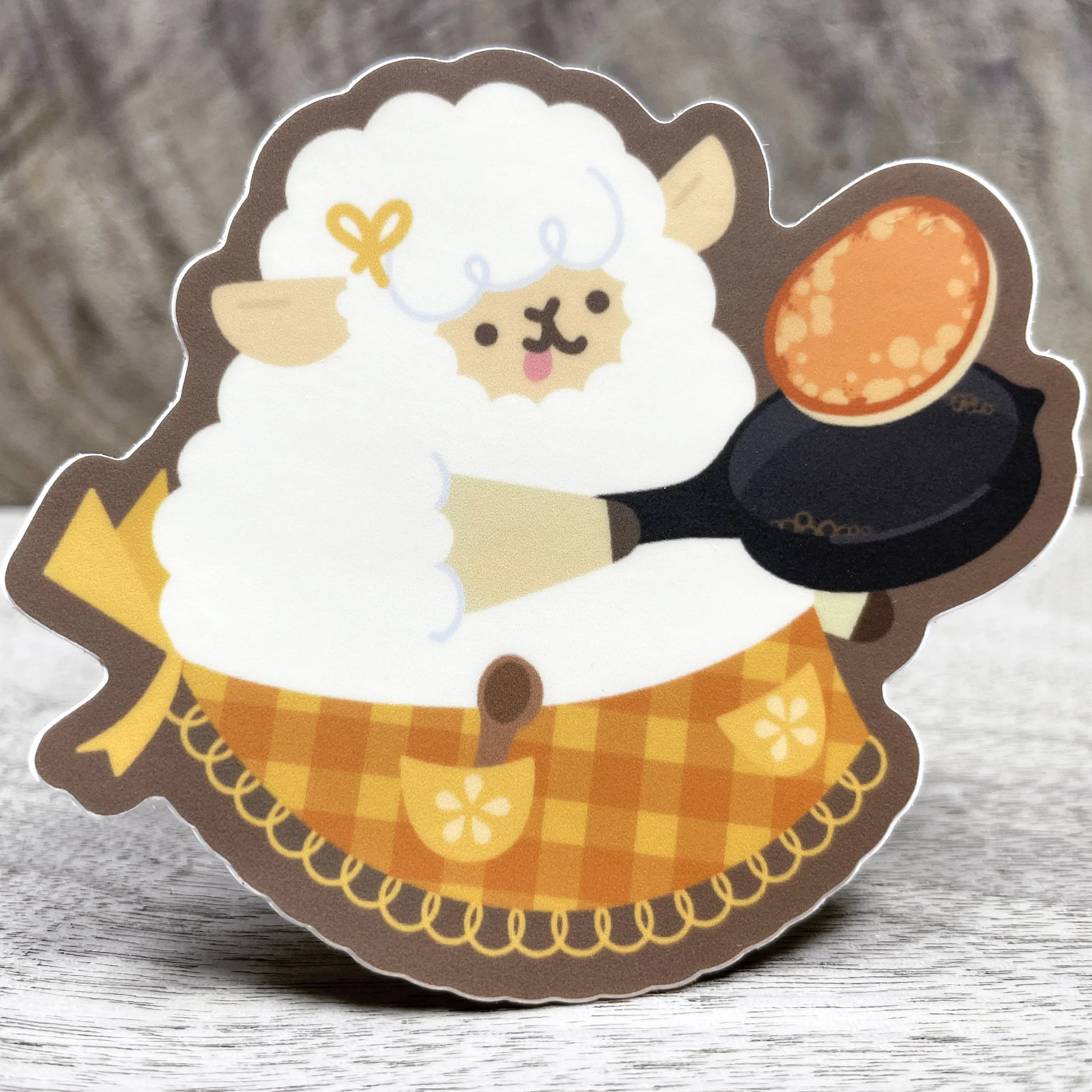 Sheep Making Pancakes Vinyl Sticker