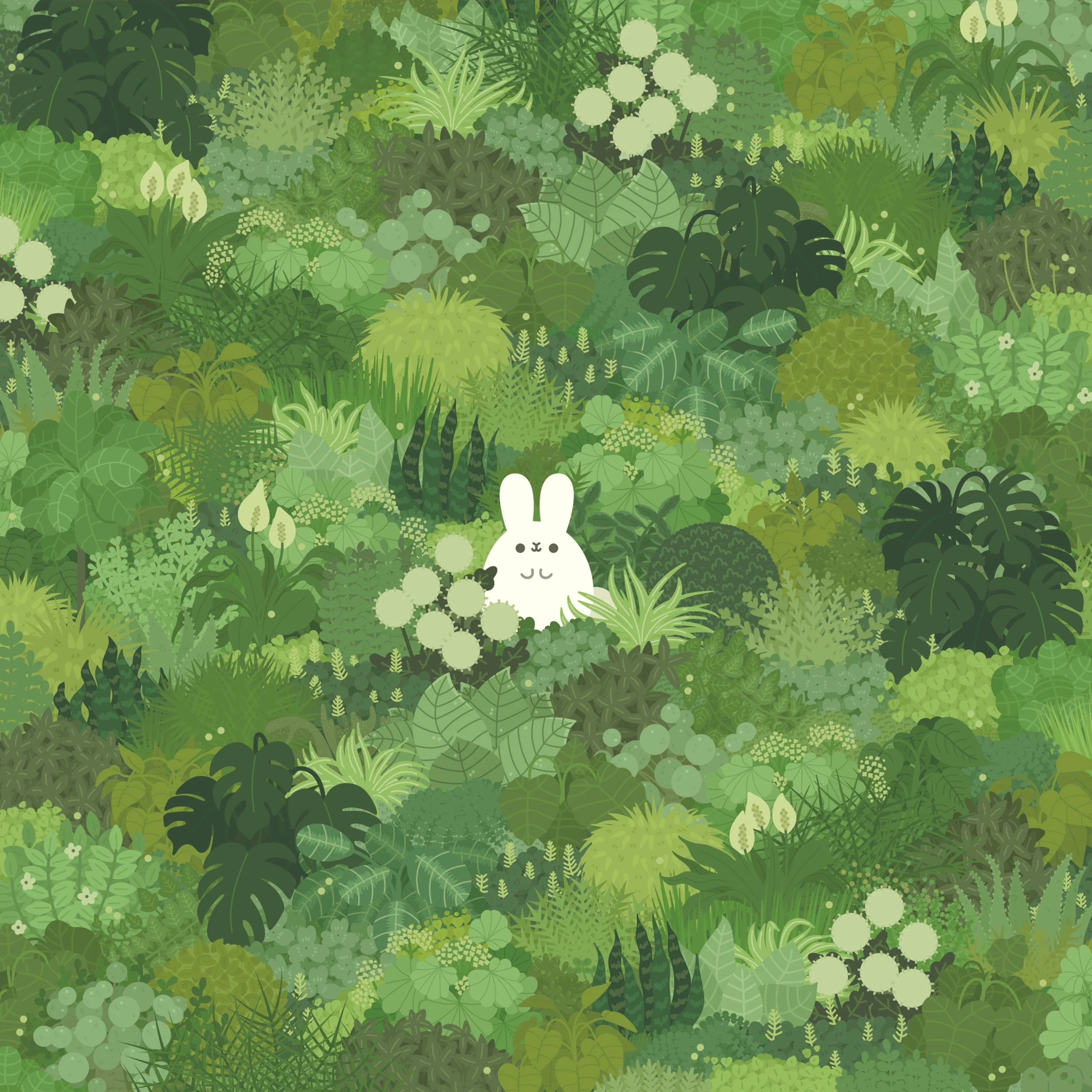 Bunny in Garden 8x8 Matte Print