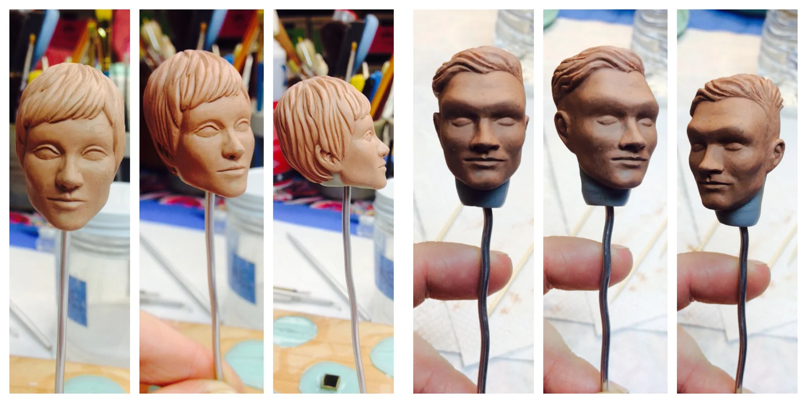 Employee head sculpts, Robot Chicken. Height: 1.5 inches, chavant.