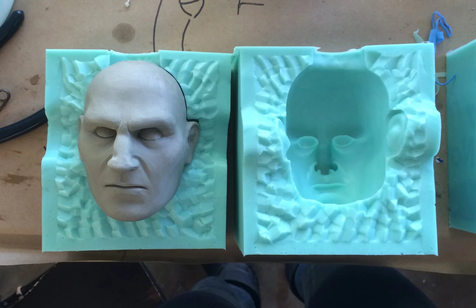 Liam Neeson mold with urethane cast