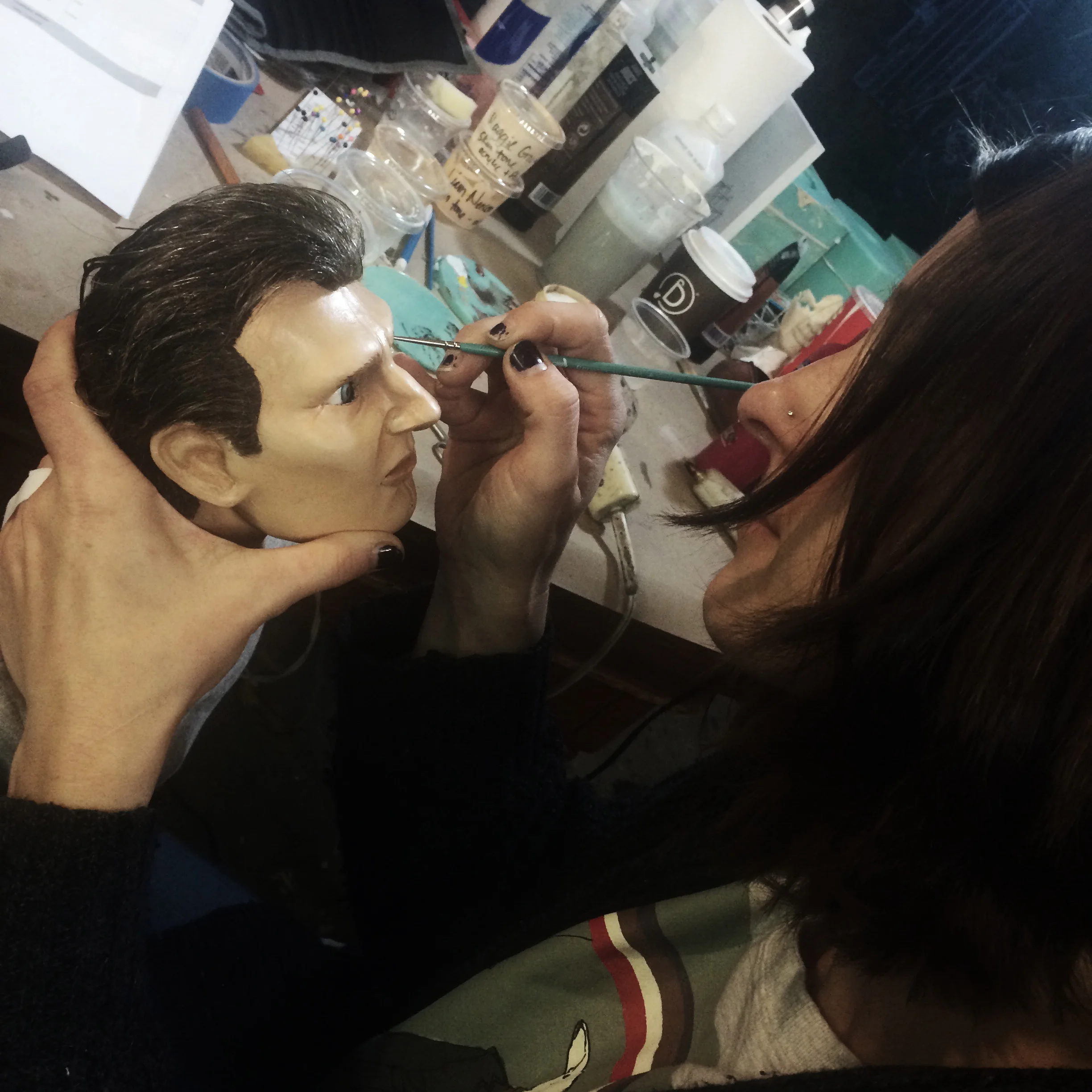 Here I am painting Liam...