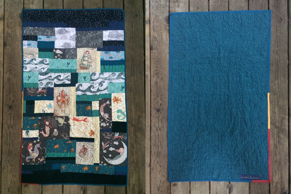 Baby Quilt for my nephew. Sea & Sky theme for my little Aquarius man.
