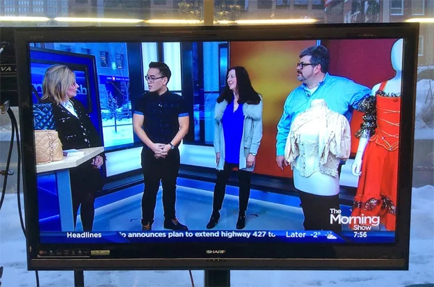 2016, Global, The Morning Show, Toronto, Guests: Cyndee Lavoie, Luxe Touch; Catherine Knoll, Show Manager; Jonathan Walford, Curator, Fashion History Museum
