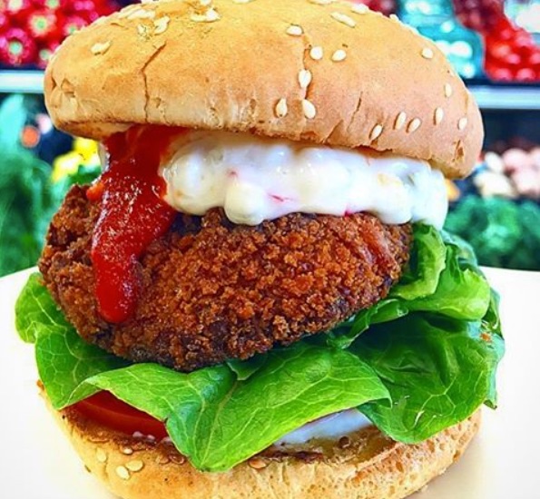 @ORGANIXLA - Instagram Photo- "Crab Cake Burger"