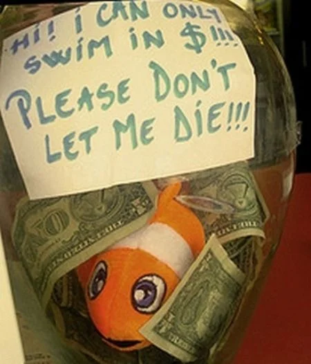 I can never resist a good tip jar! Creativity wins me over every time.