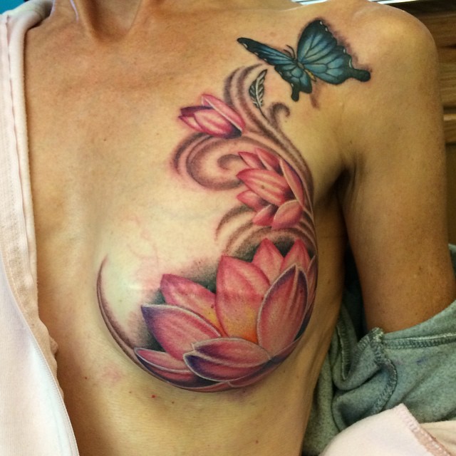 A Mastectomy scar turned from a horrible event into a memory of strength and beauty