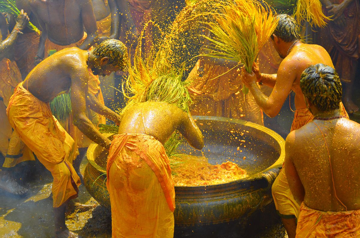 A turmeric festival for purity and cleansing in India