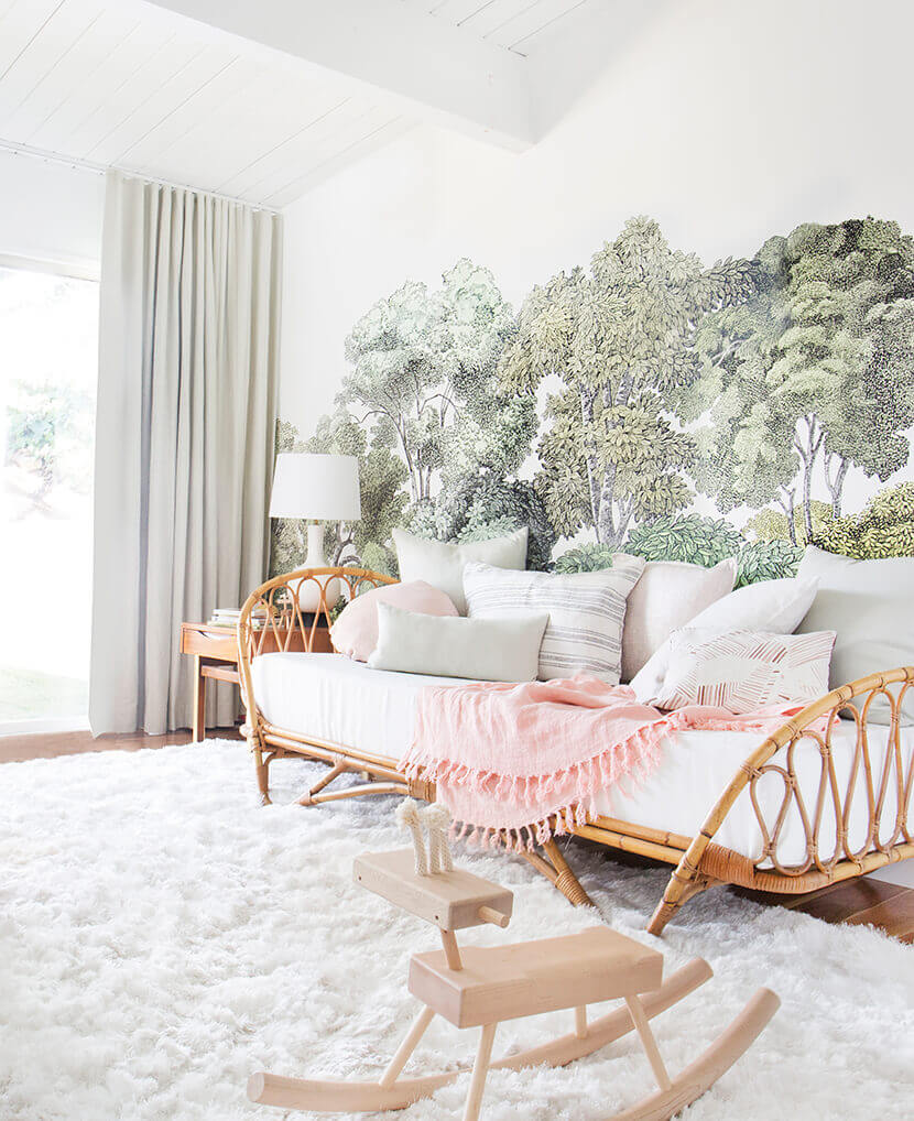 LOVE the idea of having a focal wall mural like the one in Emily Henderson's old nursery.