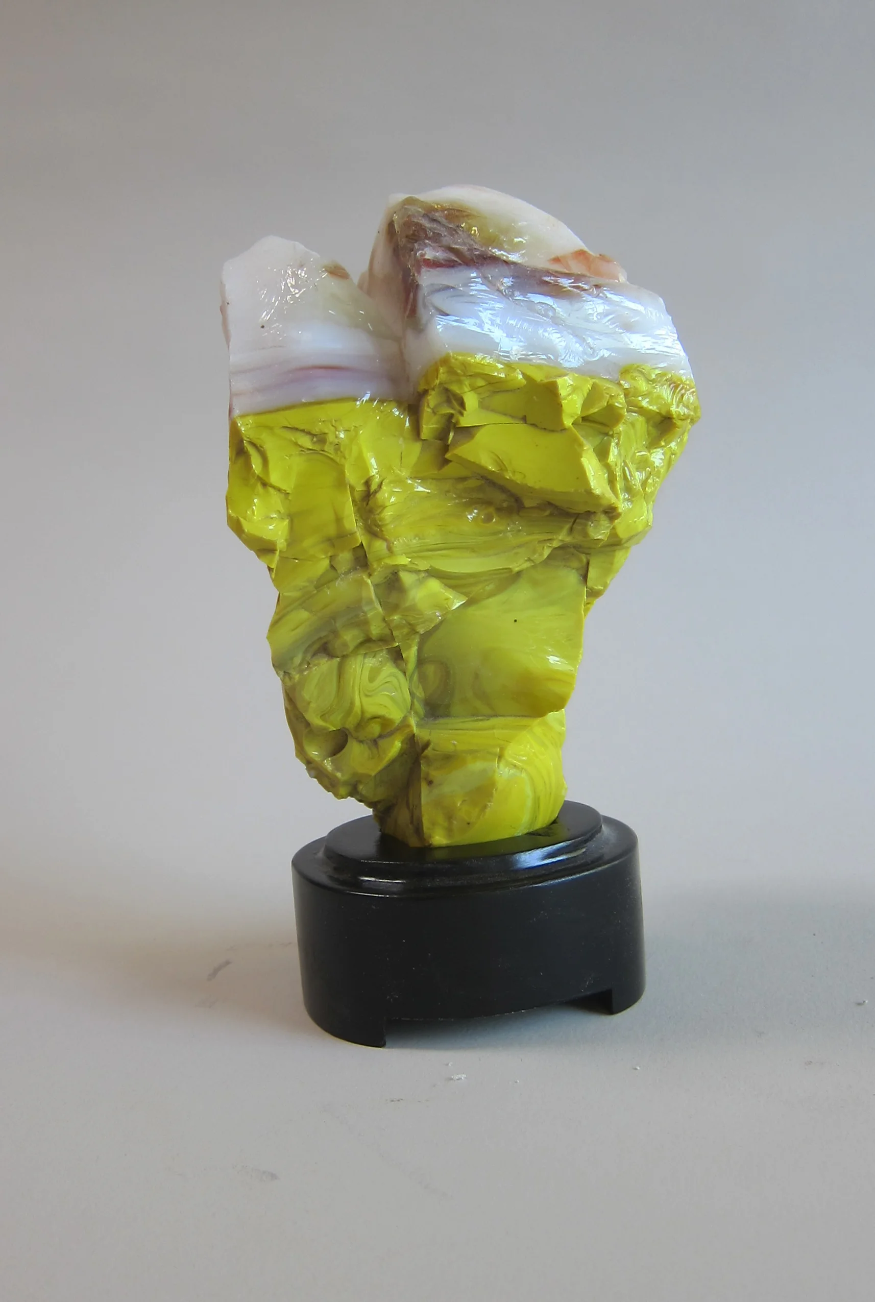   Glass, wood, enamel paint.&nbsp;  