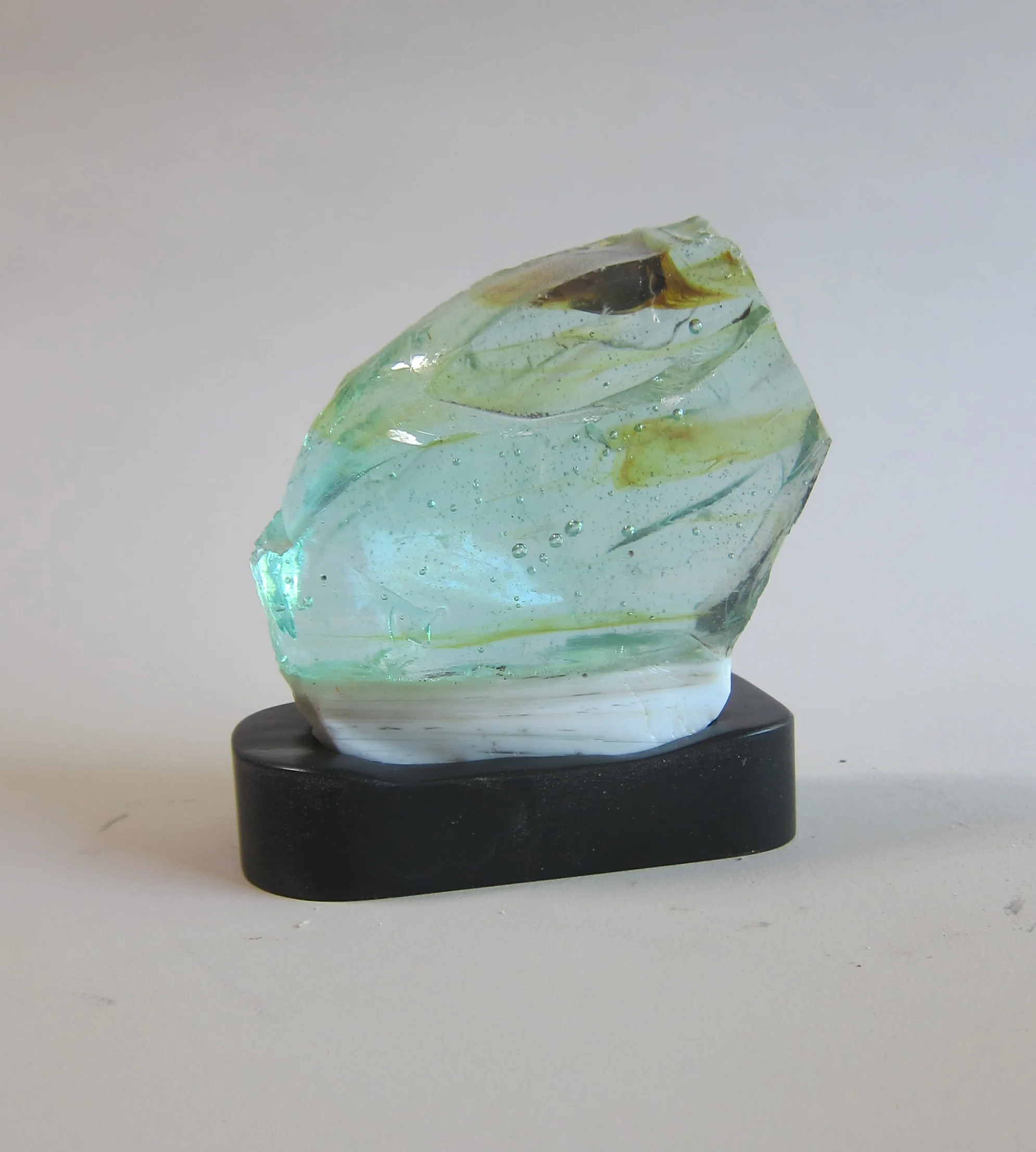   Glass, wood, enamel paint.&nbsp;  