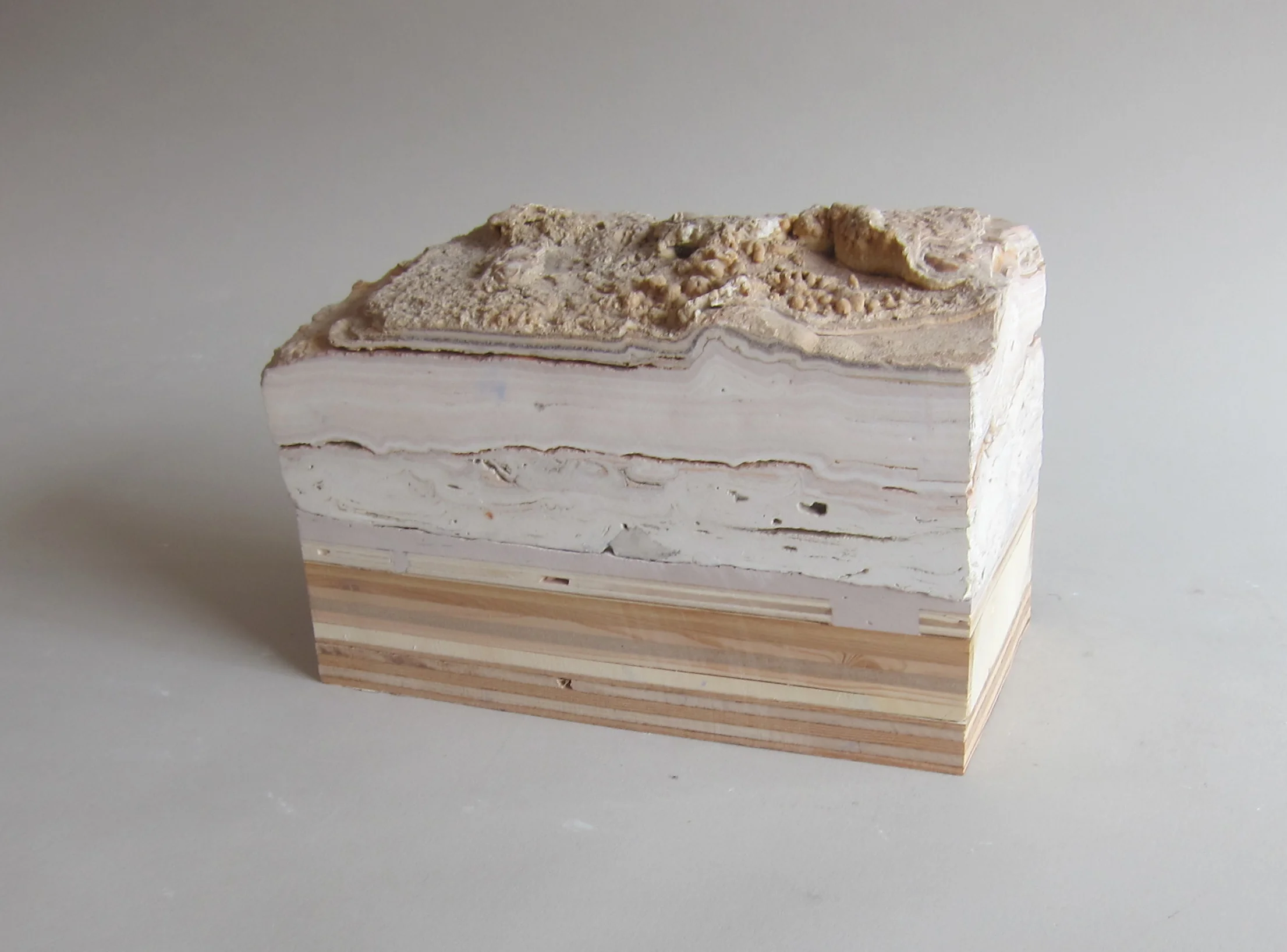   Texas limestone, plywood.&nbsp;  