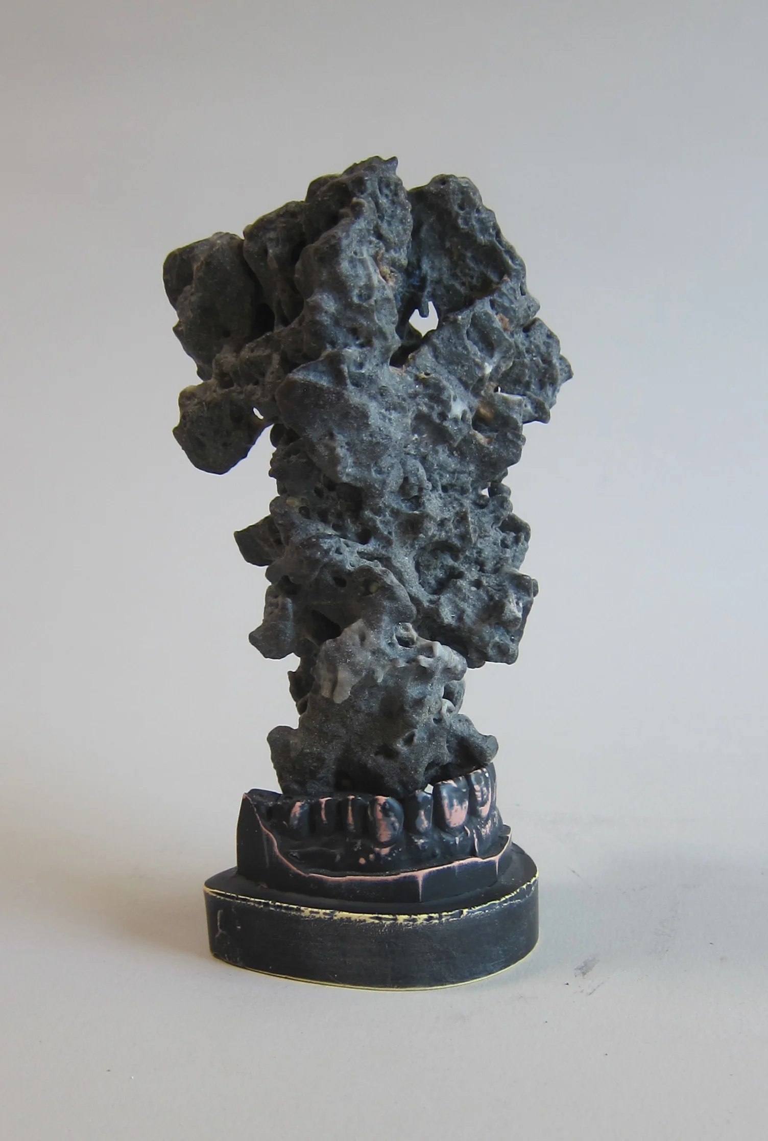   Chinese Lingbi stone Hydrocal dental cast, enamel paint.&nbsp;  