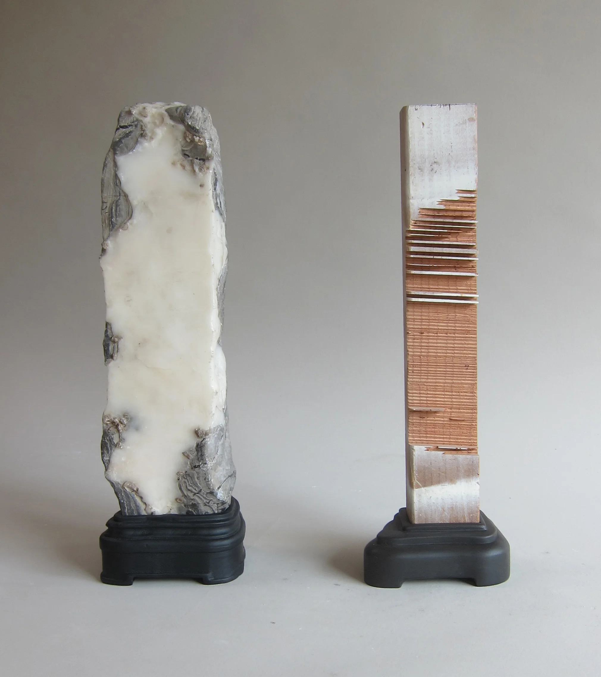   &nbsp;Enhanced white Lingbi stone, wood, enamel paint.&nbsp;  
