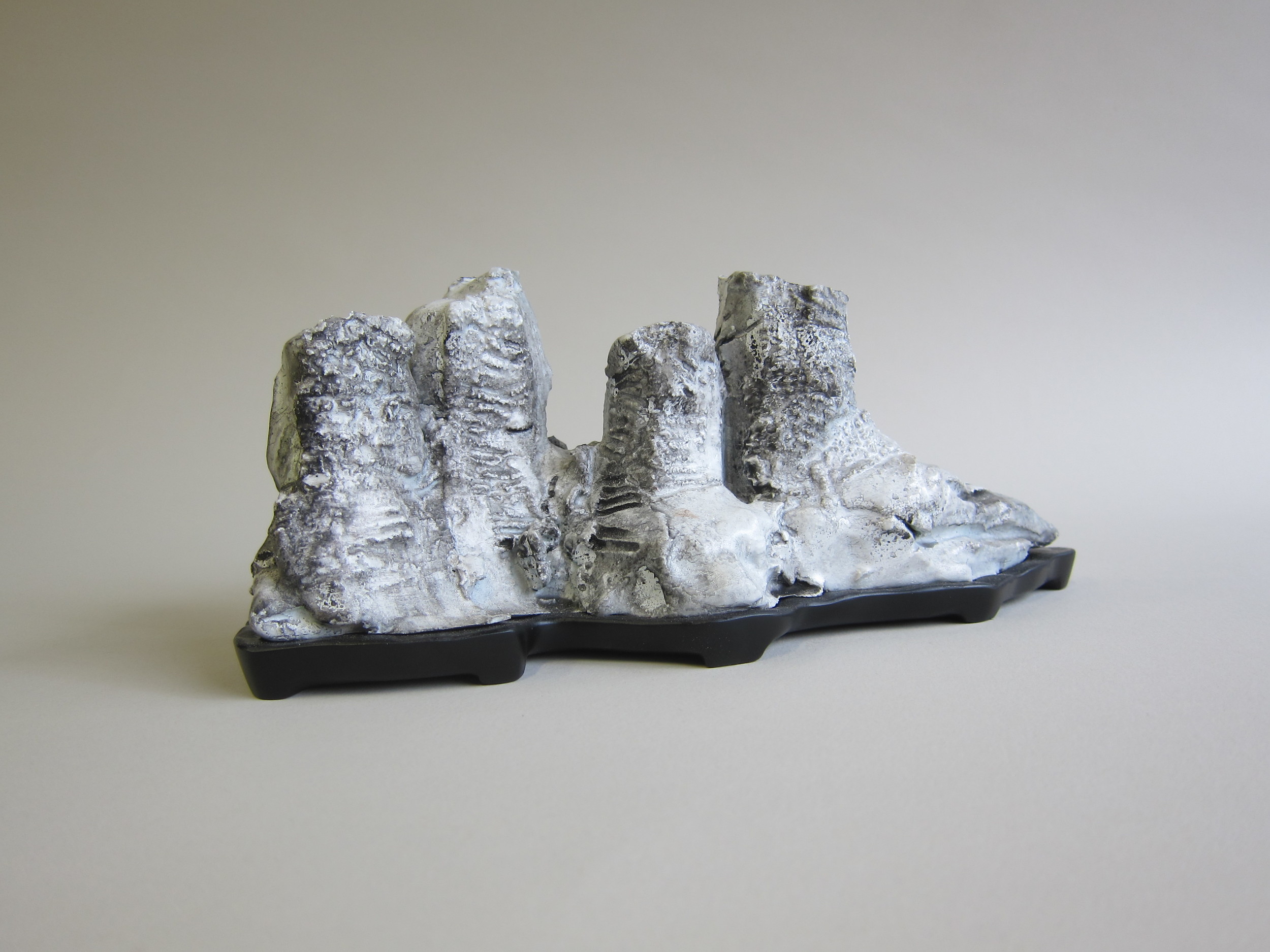   Ceramic, enamel paint, India ink, wood  