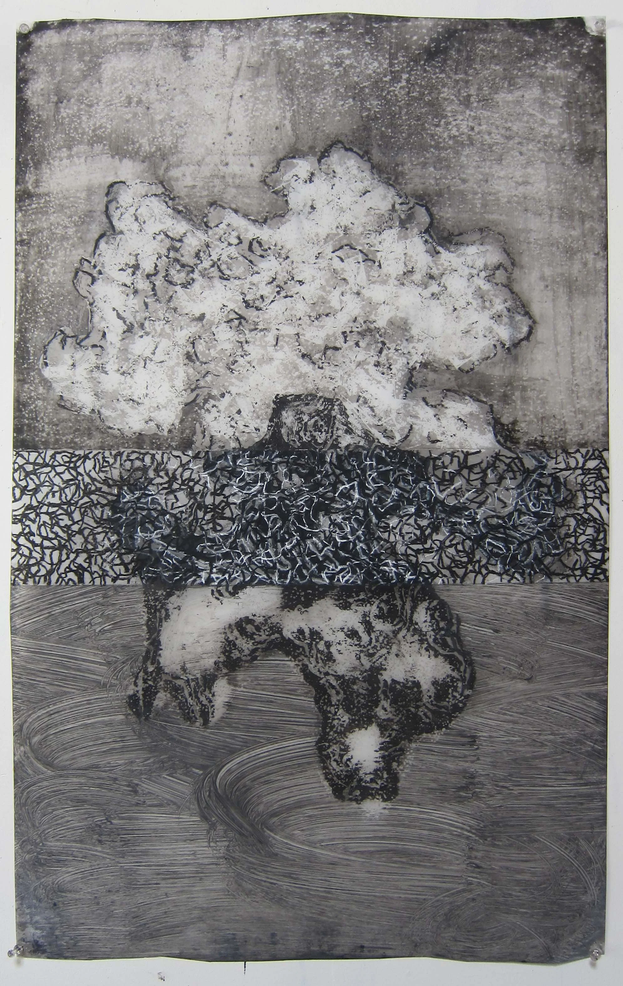   Mixed mediums on ink jet film  